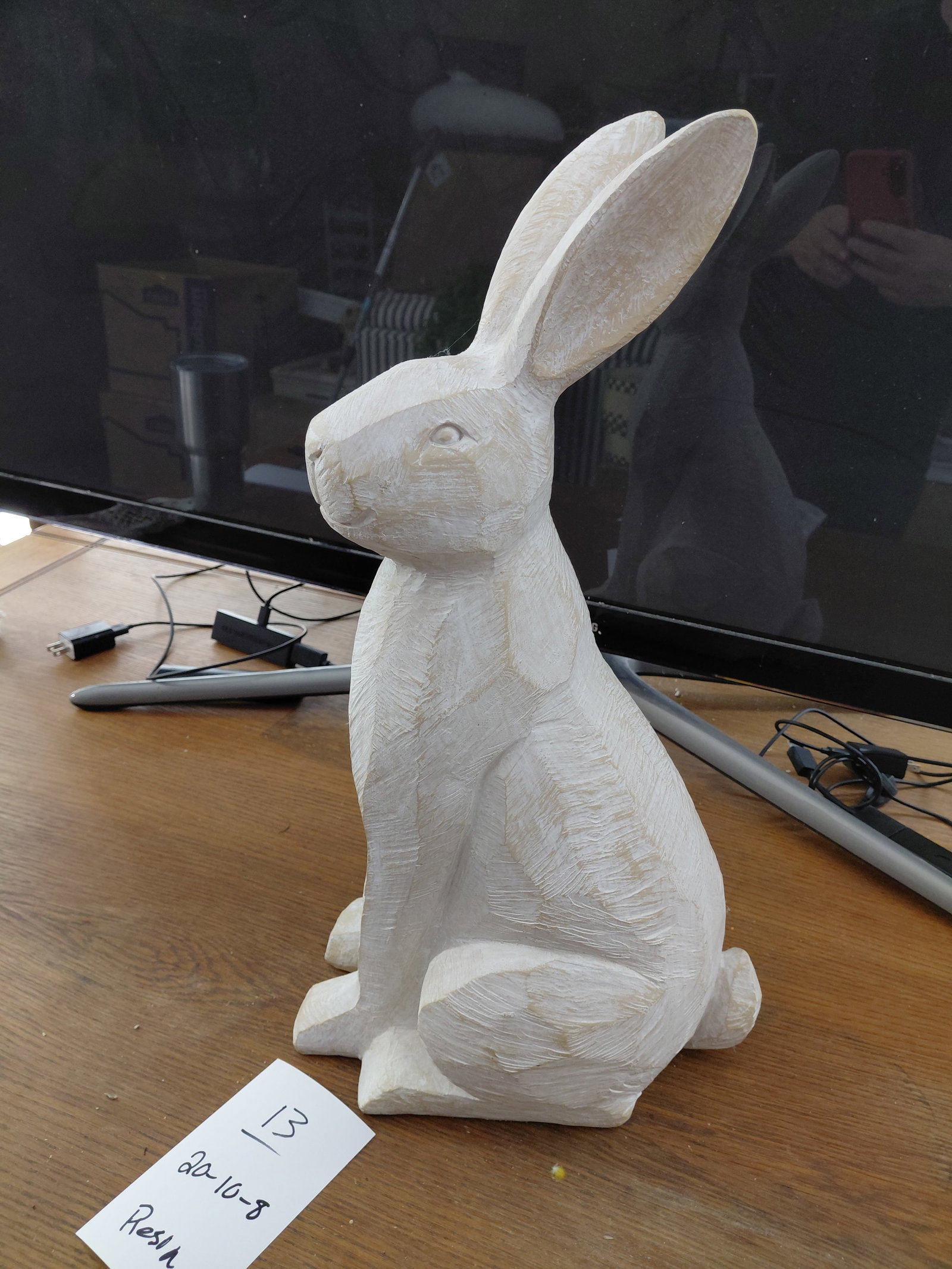 Large Resin Rabbit Statue - 4