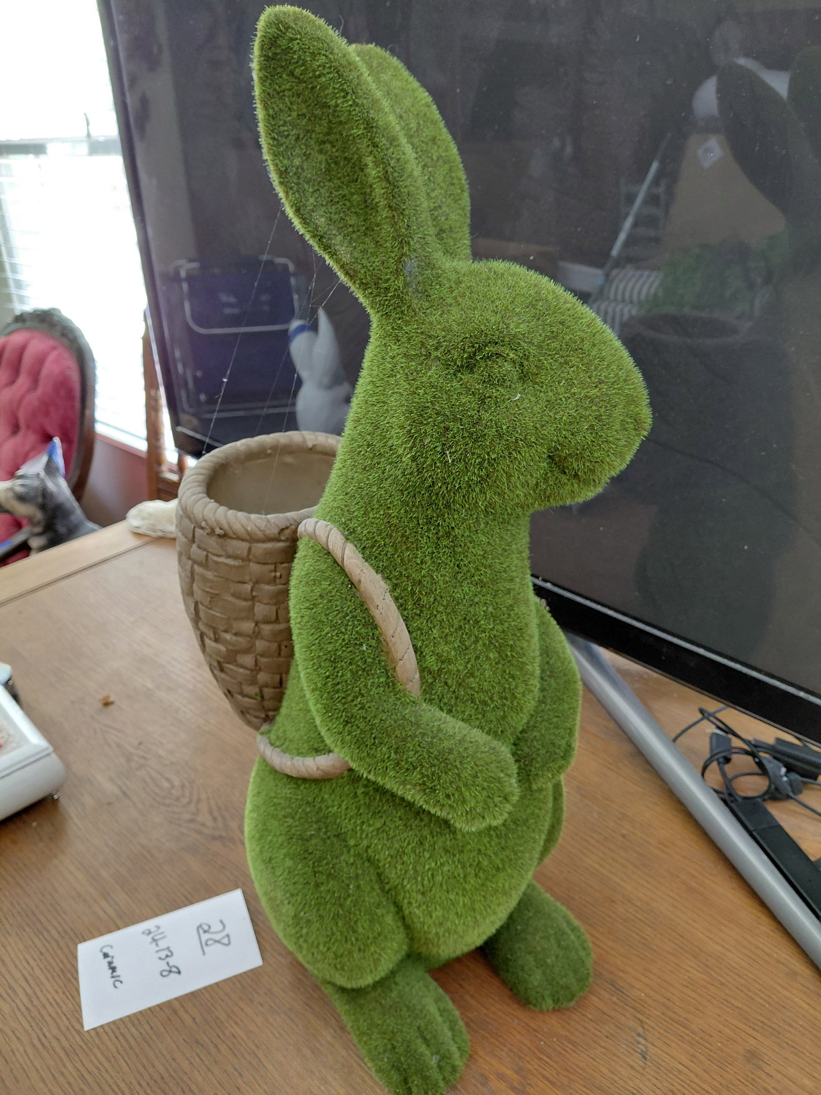Large Ceramic Rabbit Statue / Planter - 6
