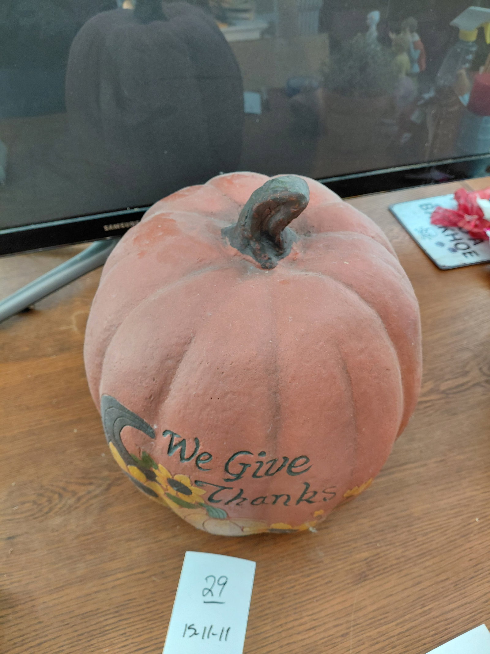 Ceramic Pumpkin Statue - 3