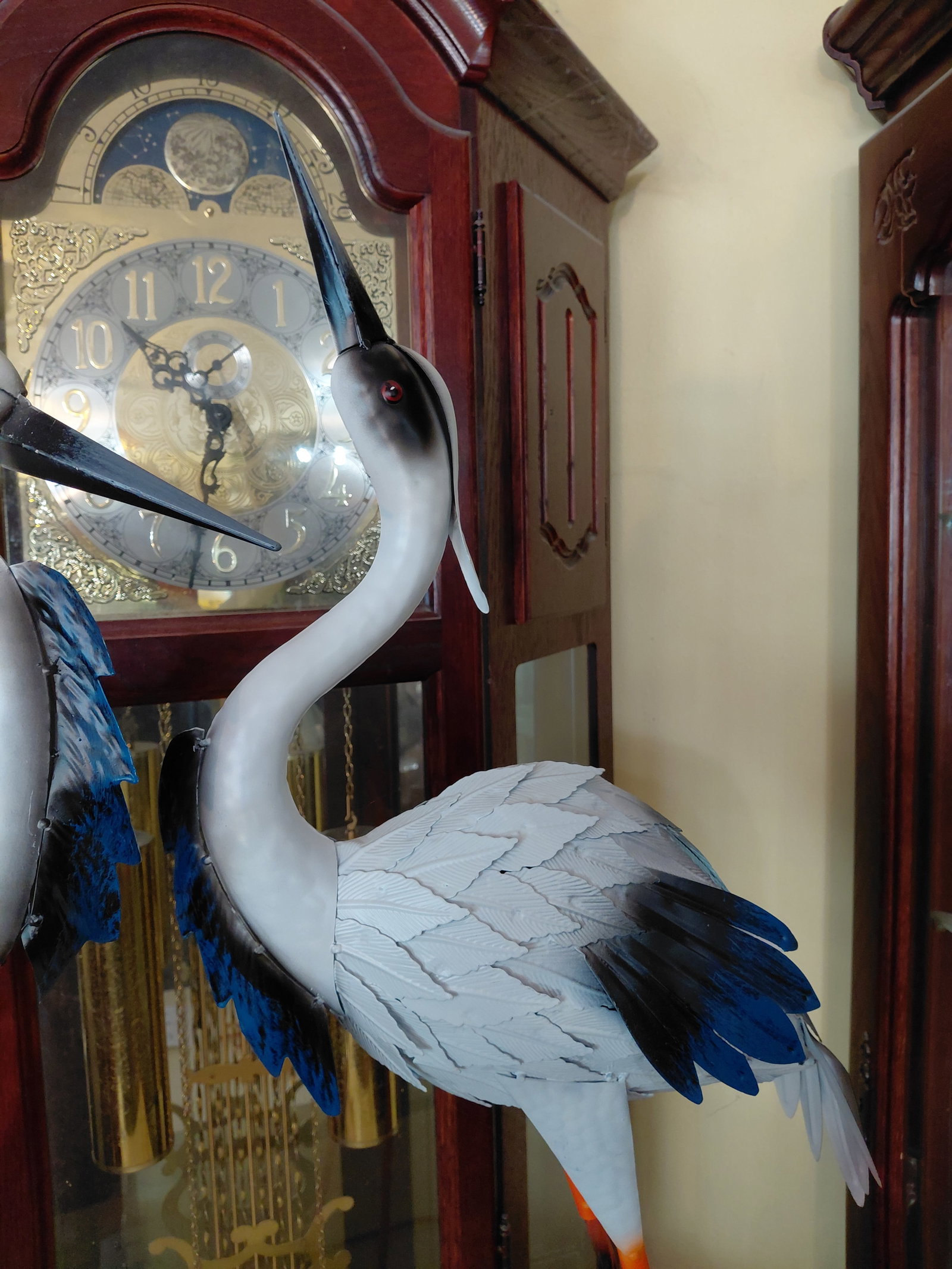 Pair of Metal Blue Heron Bird Statues / Lawn Art - 4