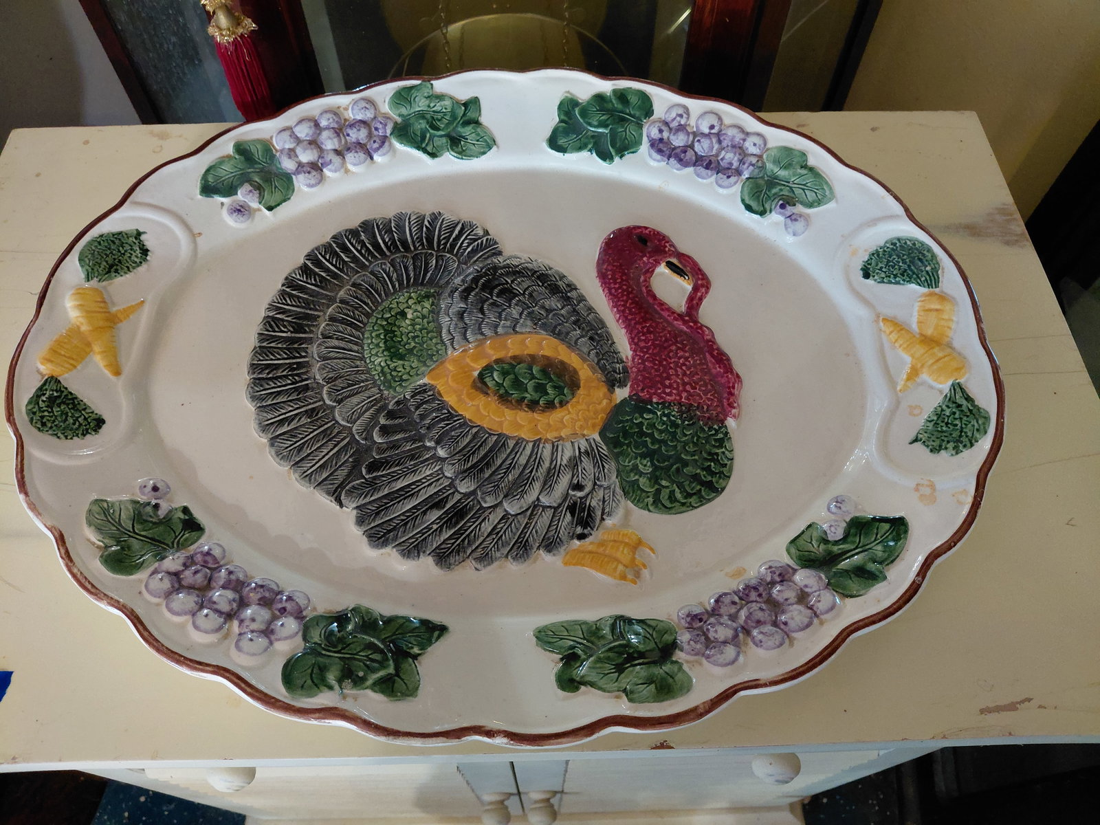 1960's Pottery Turkey Platter: 1960's Pottery Turkey Platter
