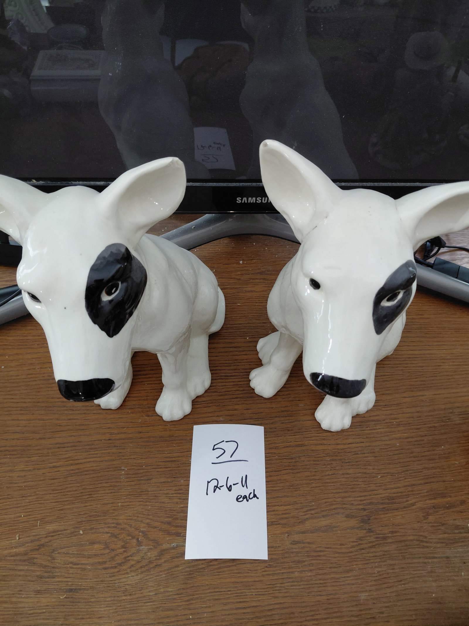 Pair of Pottery Dog Statues - 2