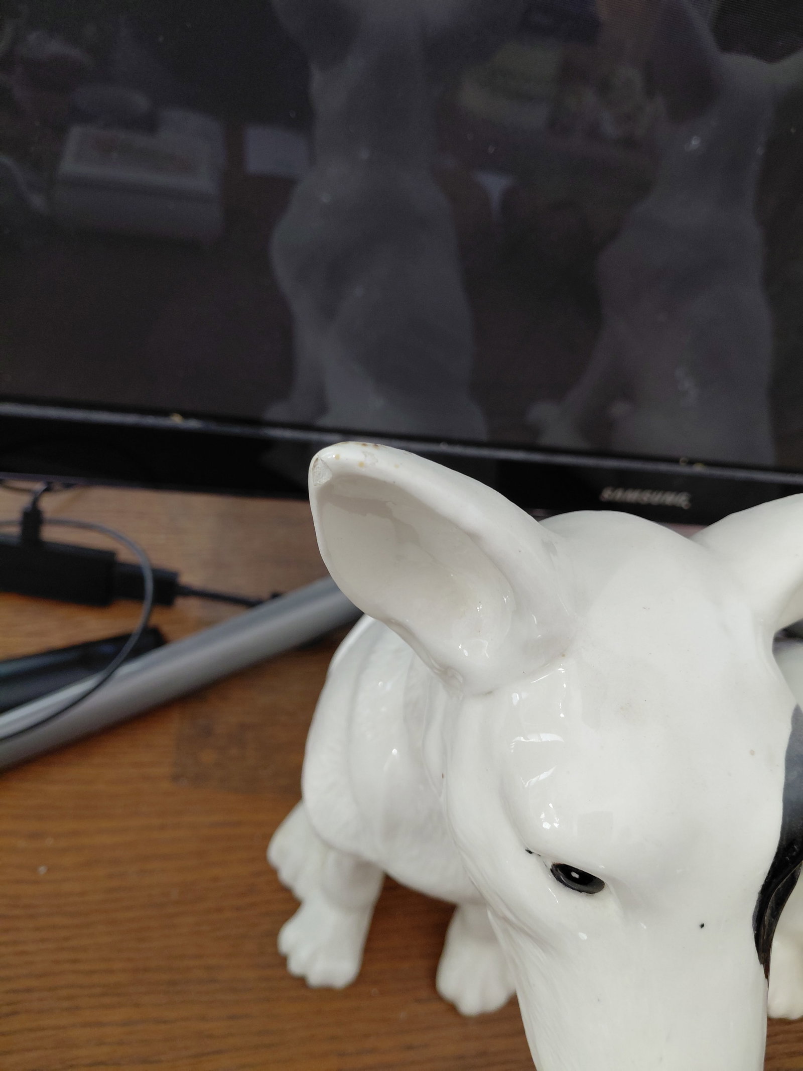 Pair of Pottery Dog Statues - 9