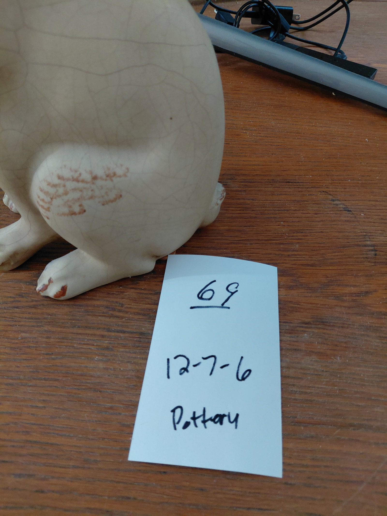 Large Pottery Rabbit Statue - 2