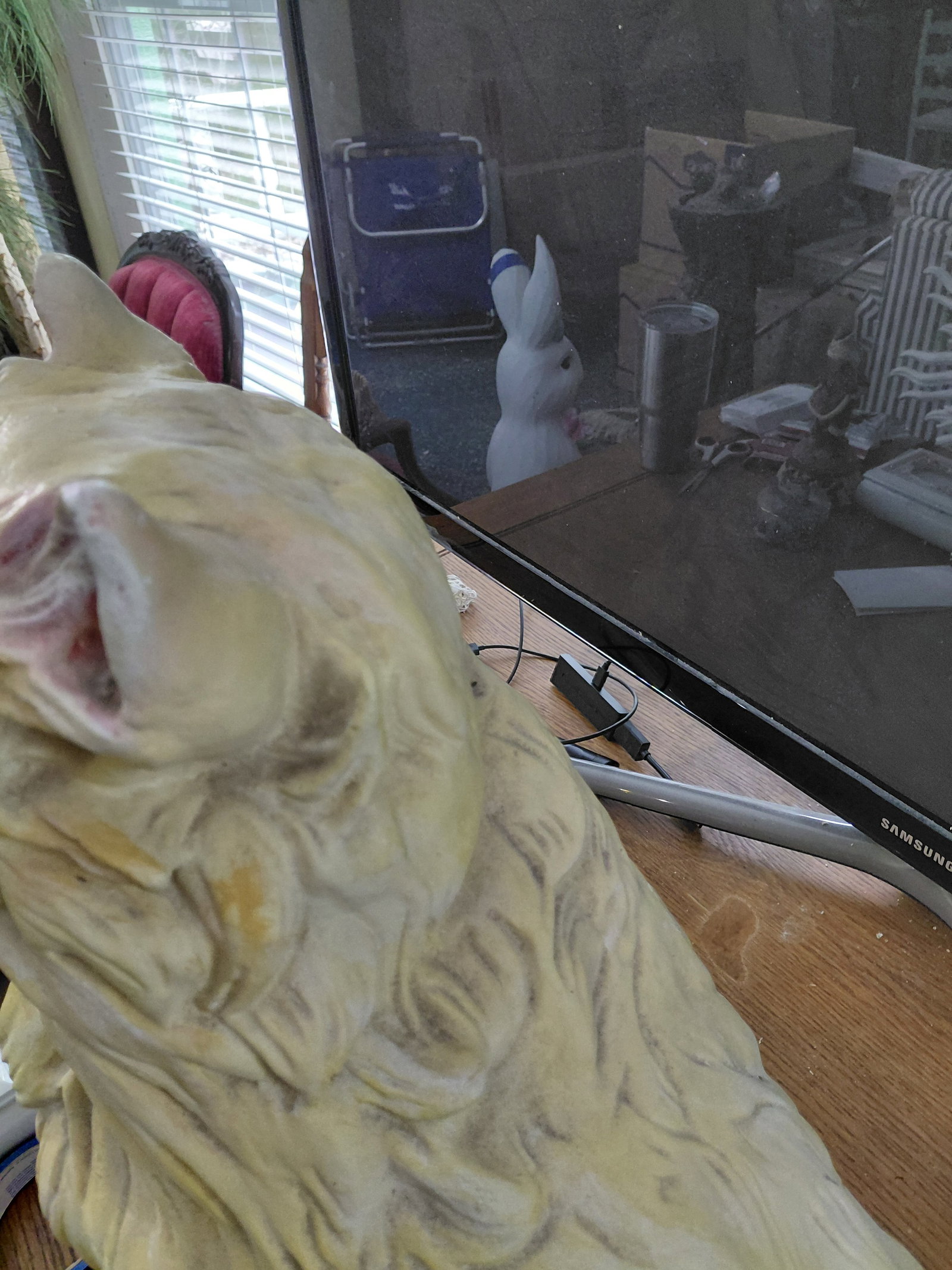 1970's Large Ceramic Cat Statue / as seen - 6