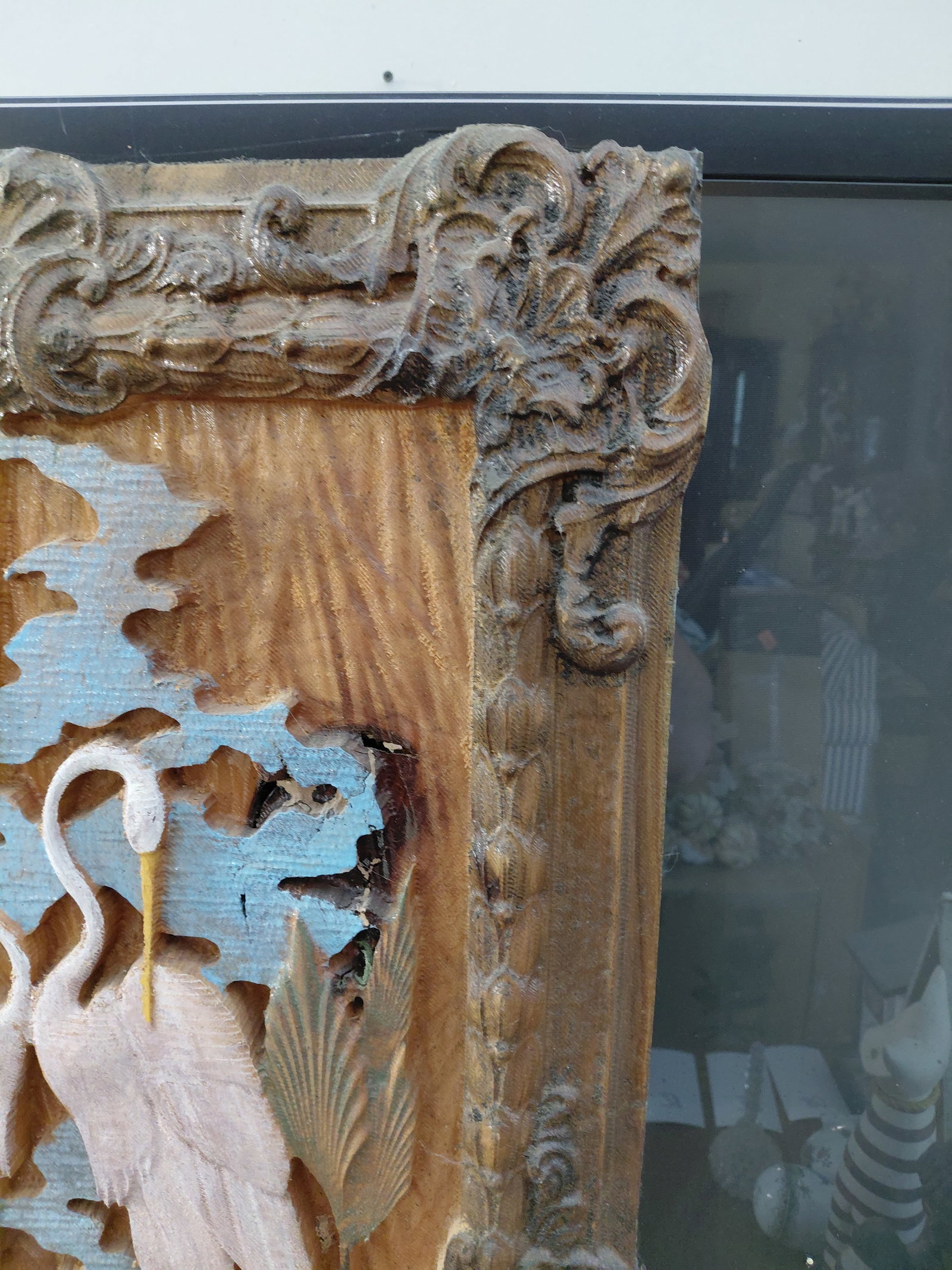 Large Heavy Artist Carved Wood / Birds by artist Richard Walker in Mobile AL - 7