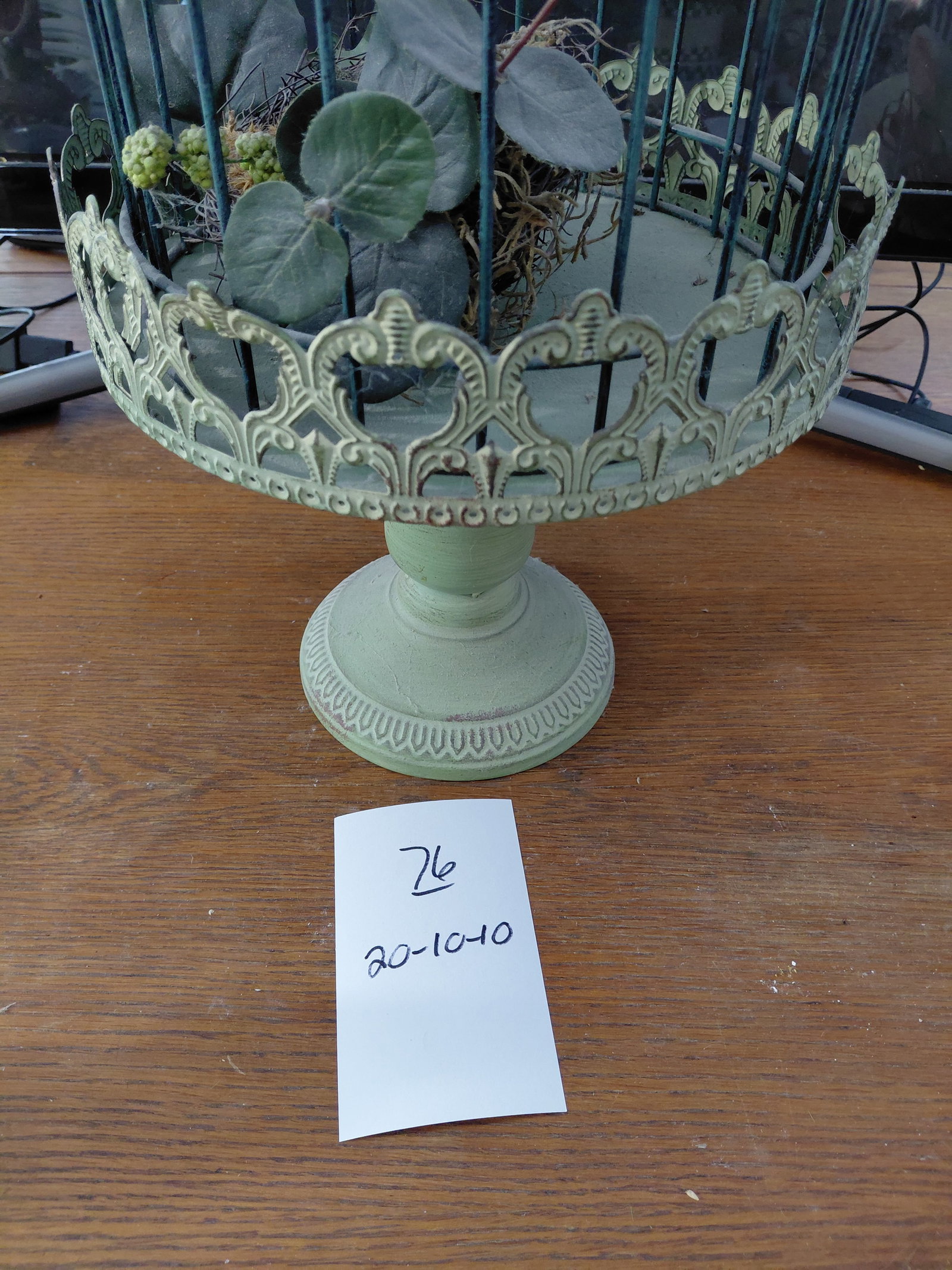 Pedestal Bird Cage Decor - 2