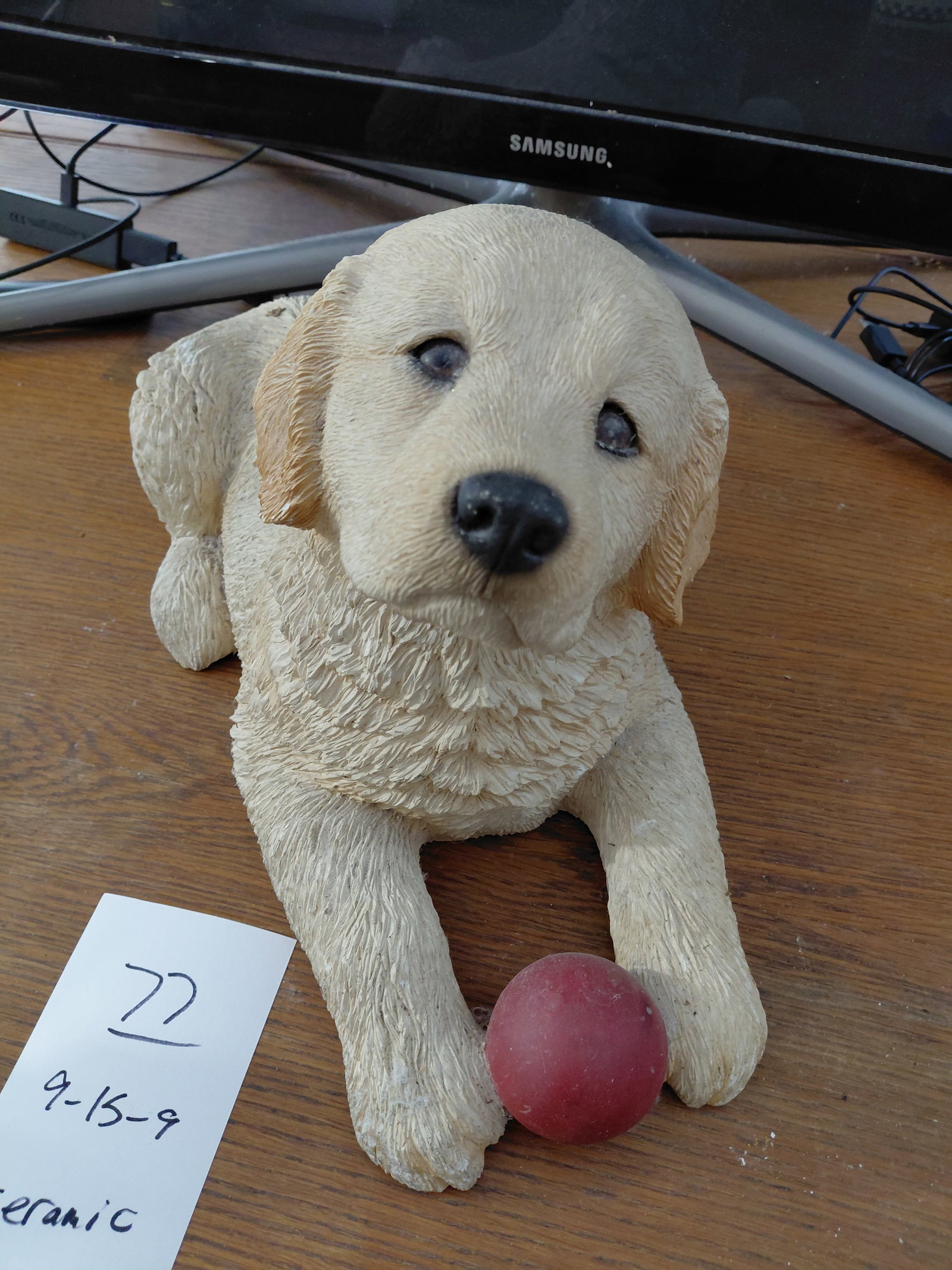 Large Sandicast Labrador Dog Statue / Artist Signed - 2