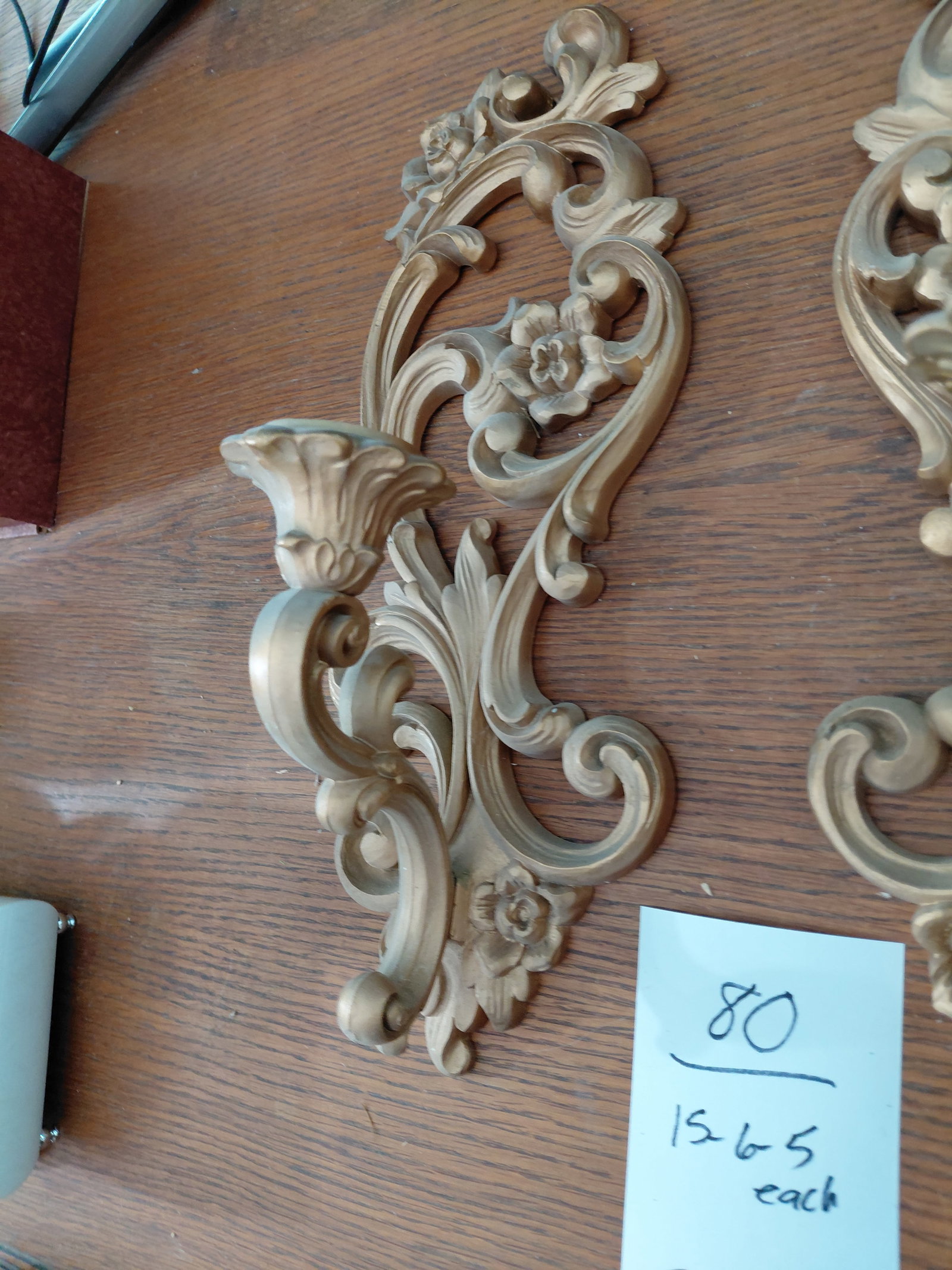 2 Large Resin Wall Candle Sconces - 3