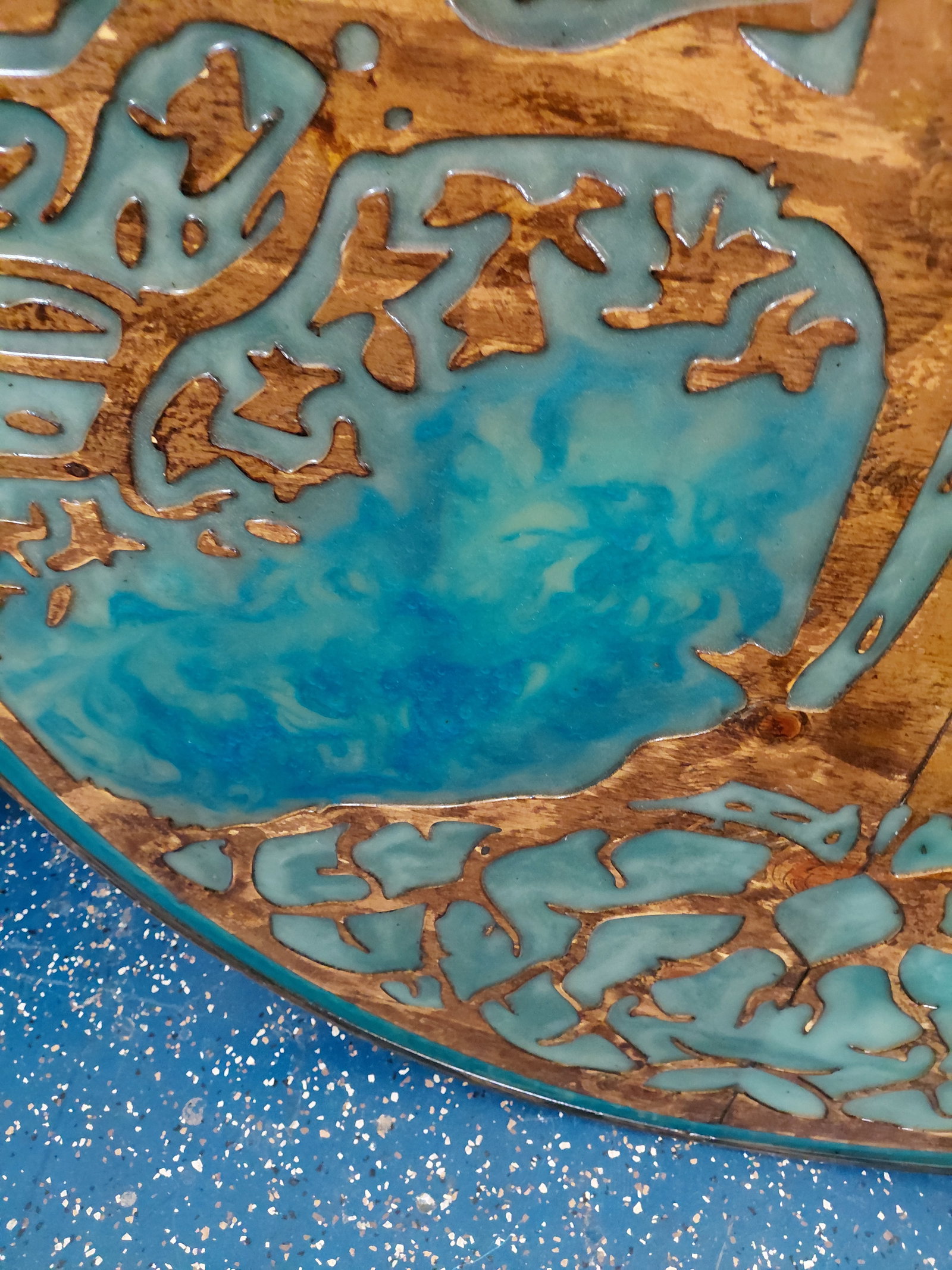 Large Heavy Artist carved Wood / Tree by artist Richard Walker in Mobile AL - 7