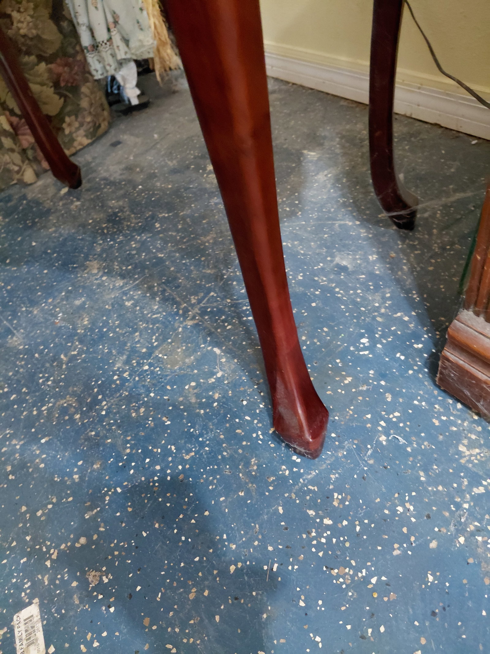 Contemporary Large Ornate Mahogany Entry table with Glass Top - 6