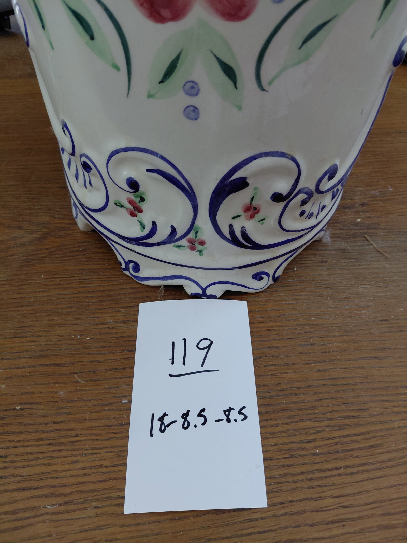 Portugese Pottery Umbrella Stand / one chip as seen - 2