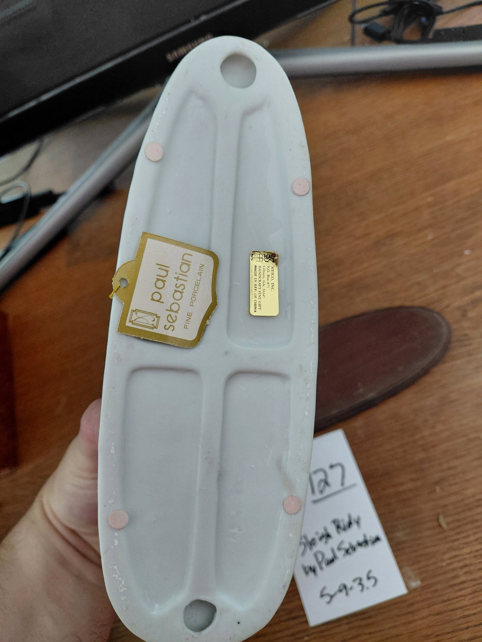 Sleigh Ride by Paul Sebastian Porcelain Statue on Wood Base - 5