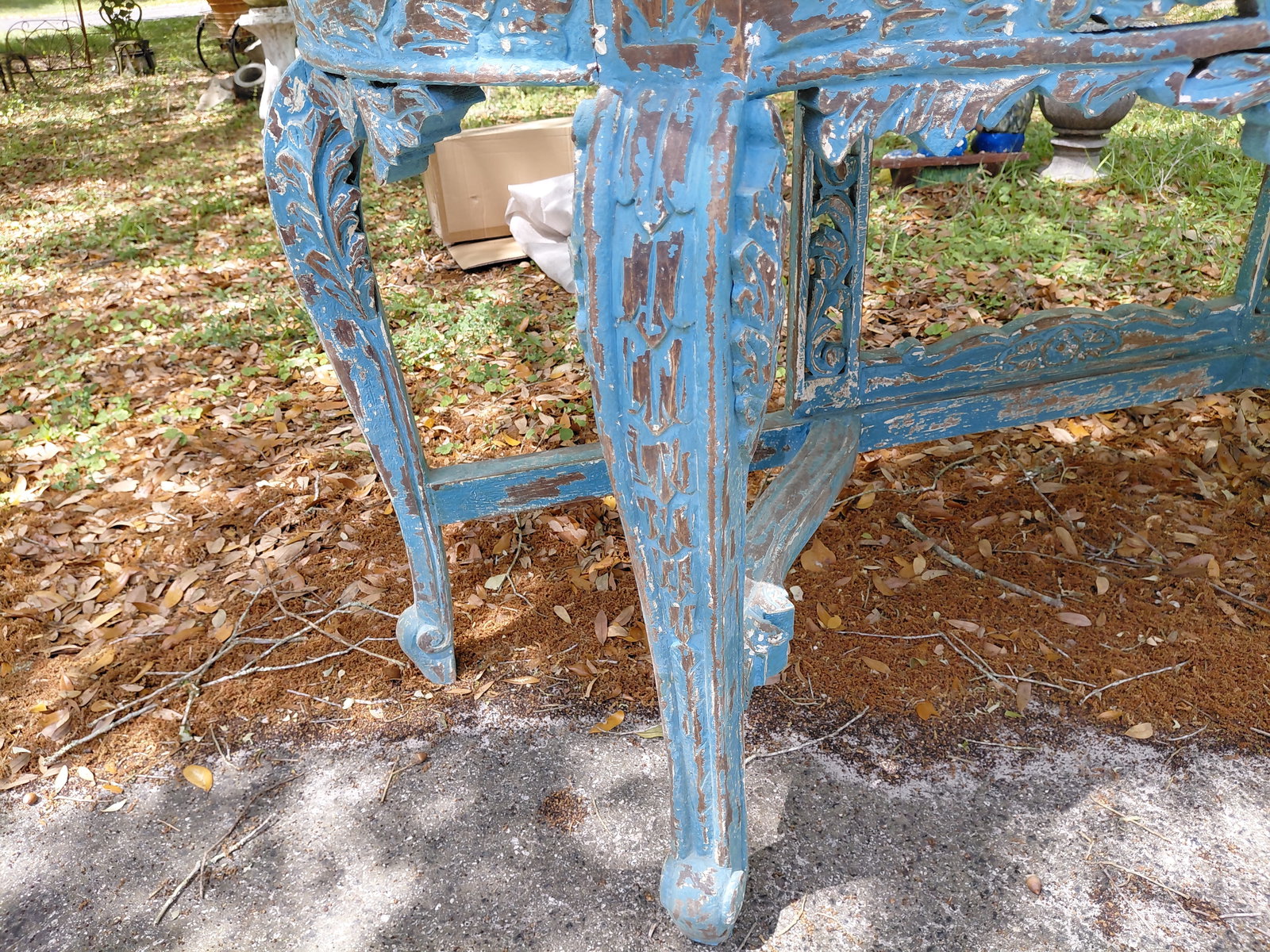 Rustic Finish Large Entry Table - 7