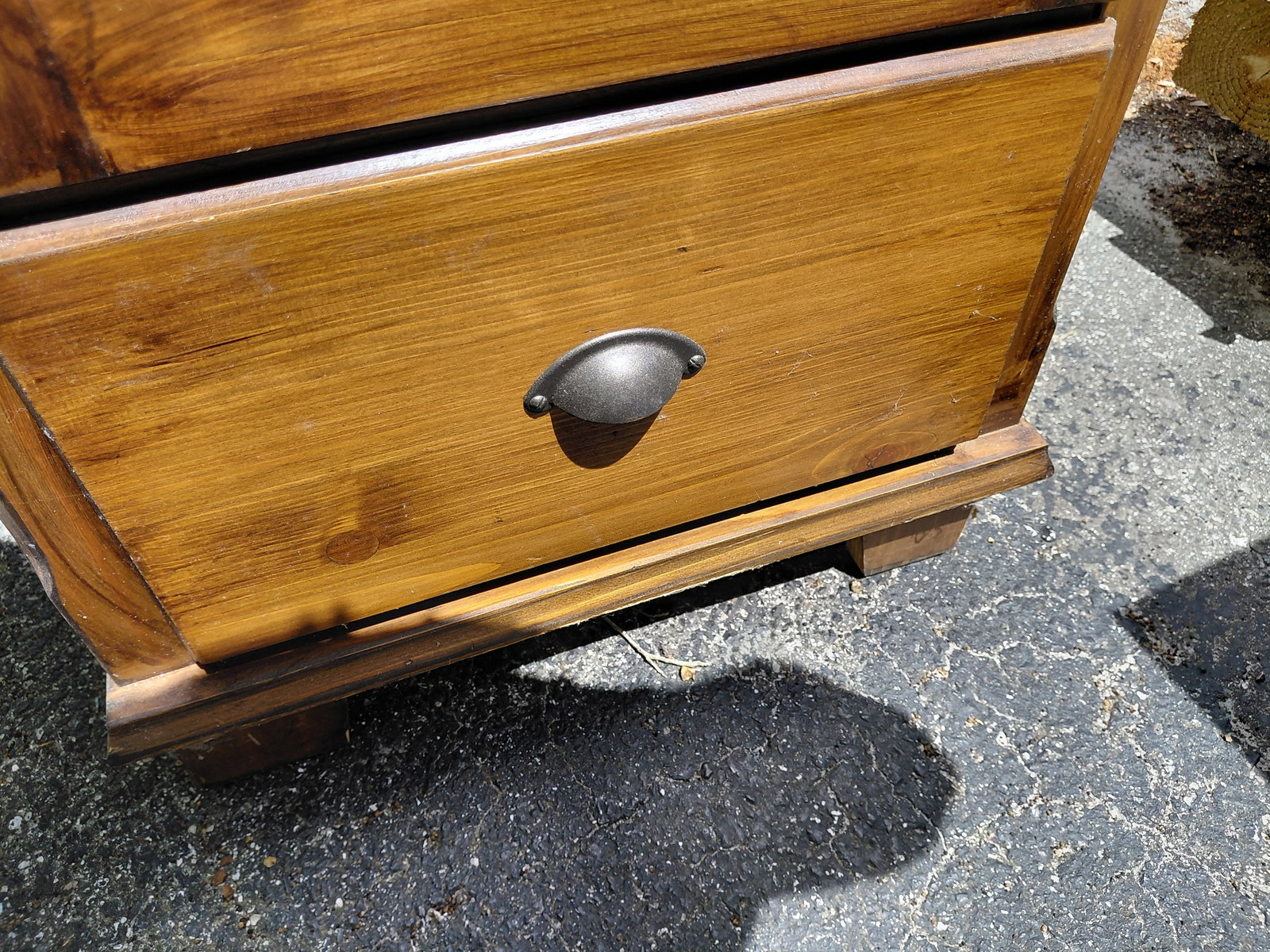 Tall Glass Front Wood Cabinet - 6