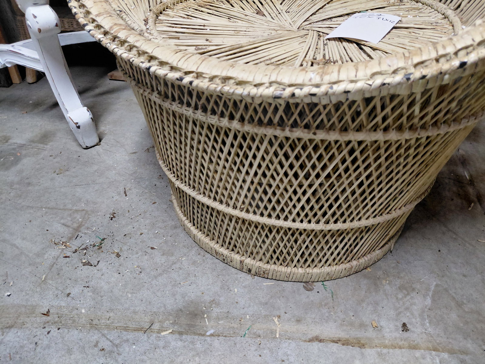 Vintage Wicker Rattan Peacock Barrel Chair - 6