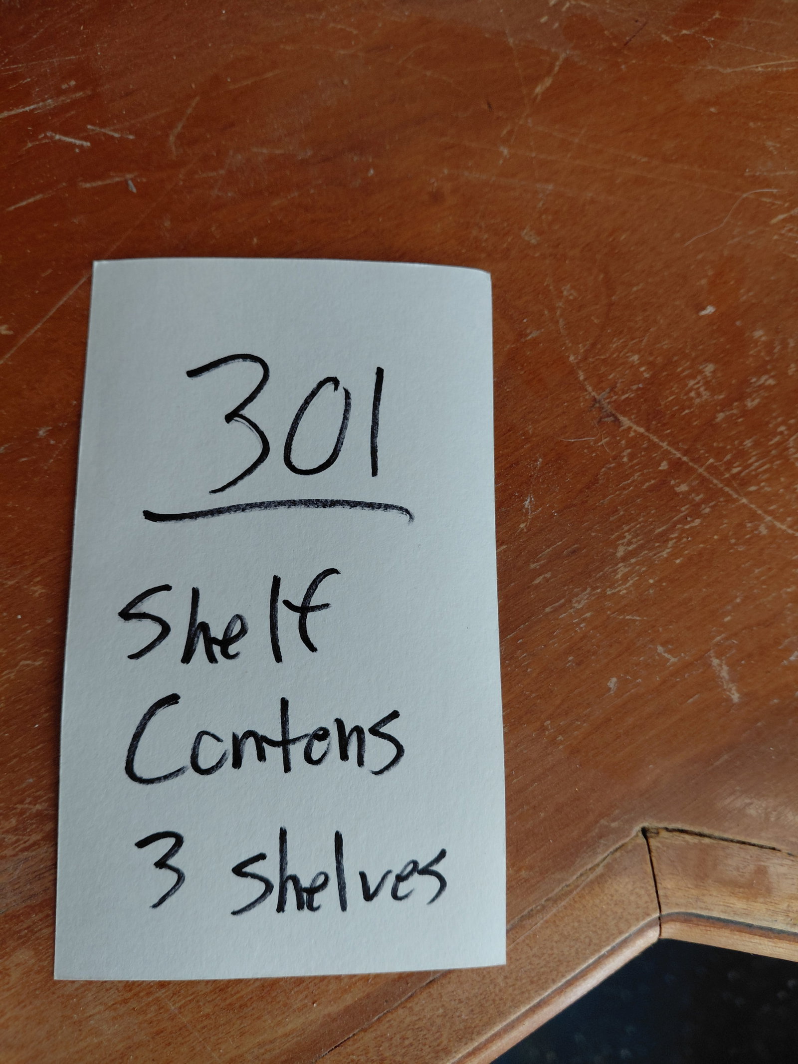 Contents of shelves shown - 2