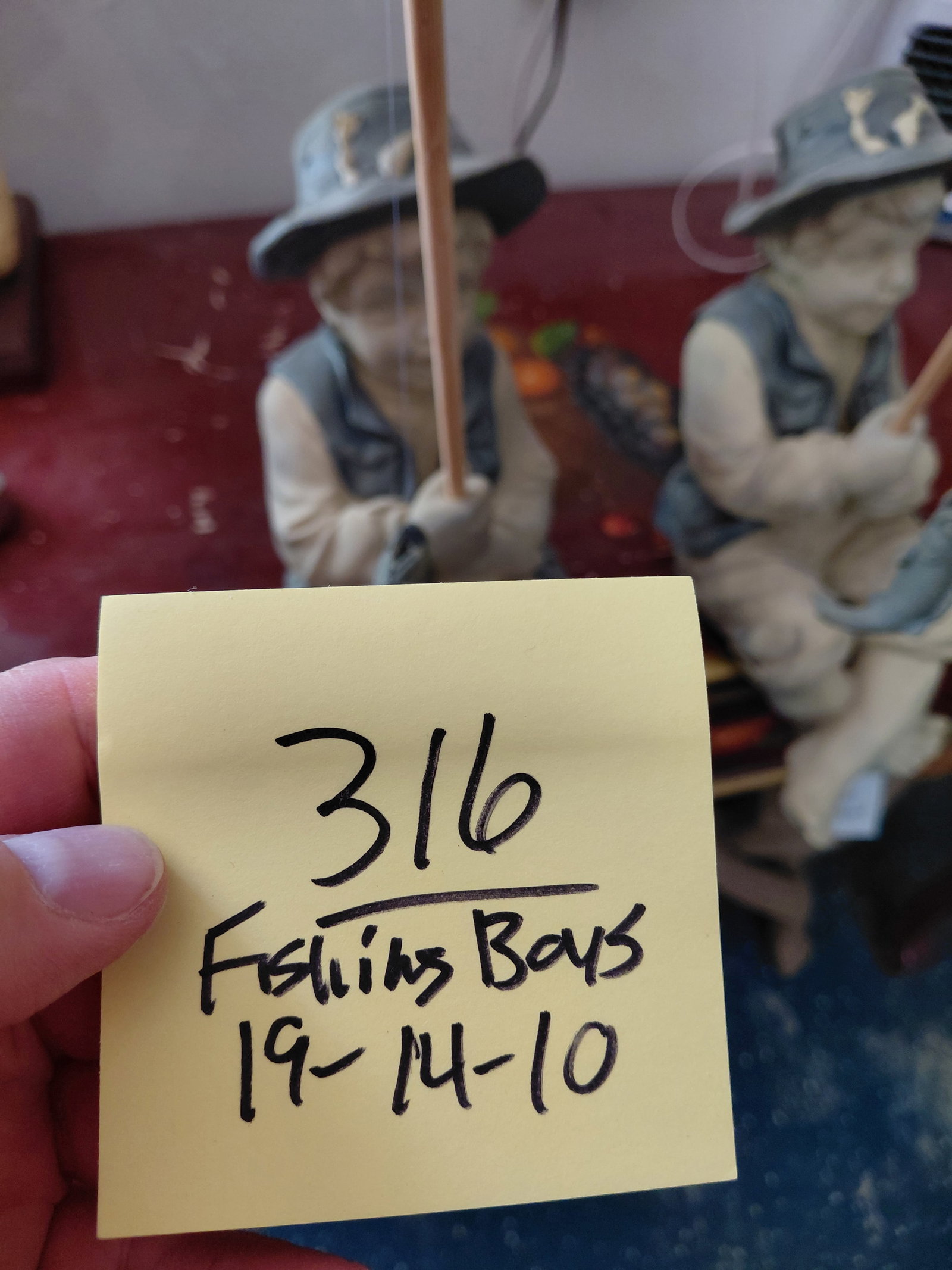 Pair of Fishing Boy Statues - 2