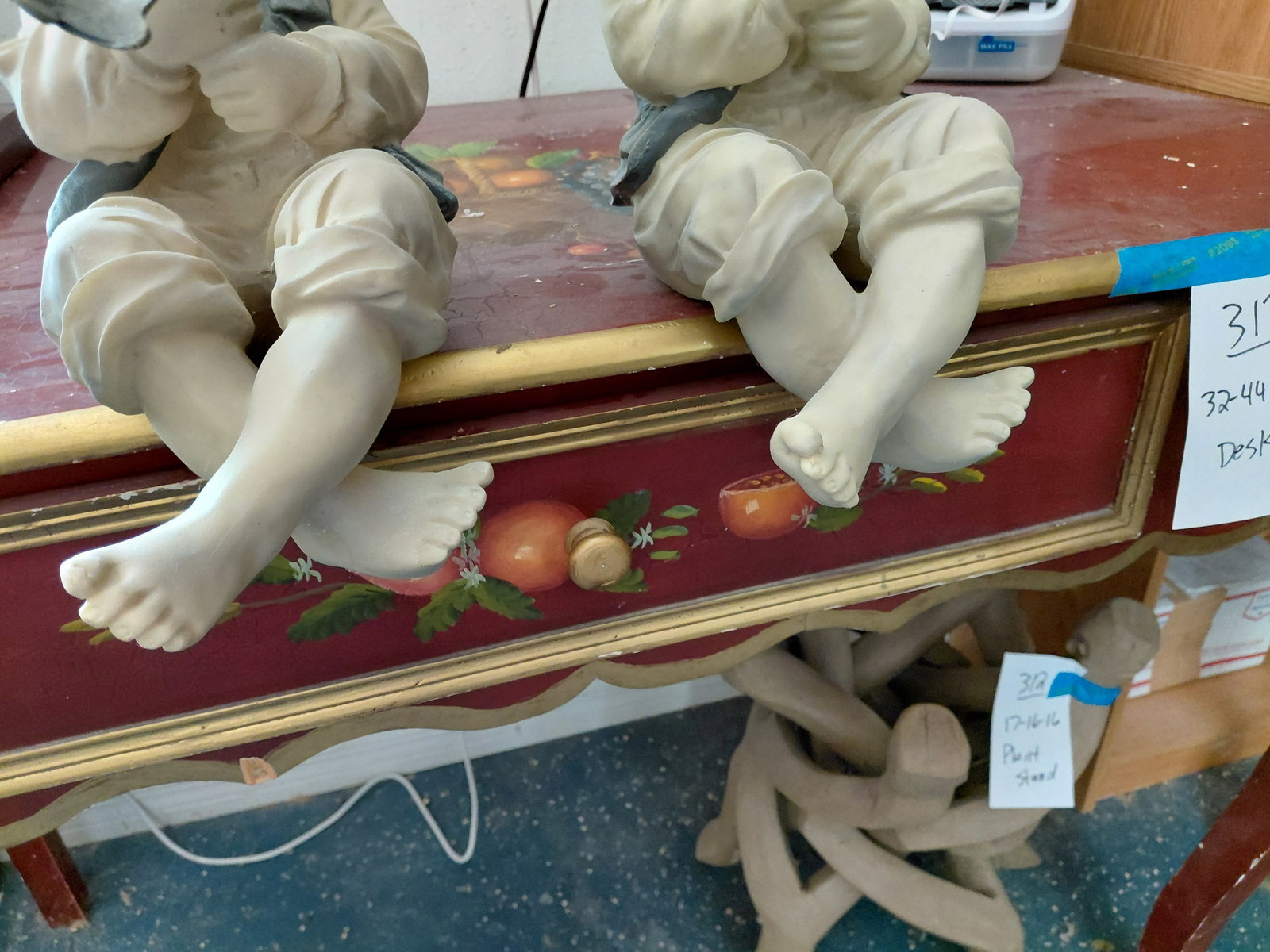 Pair of Fishing Boy Statues - 5