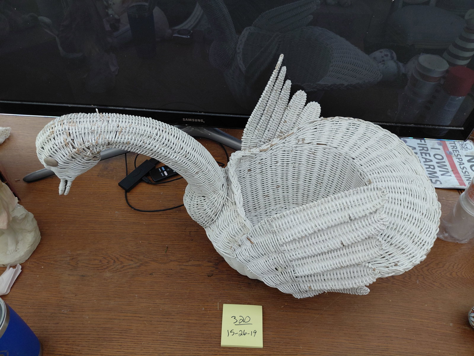 Wicker Swan Planter Basket - 3