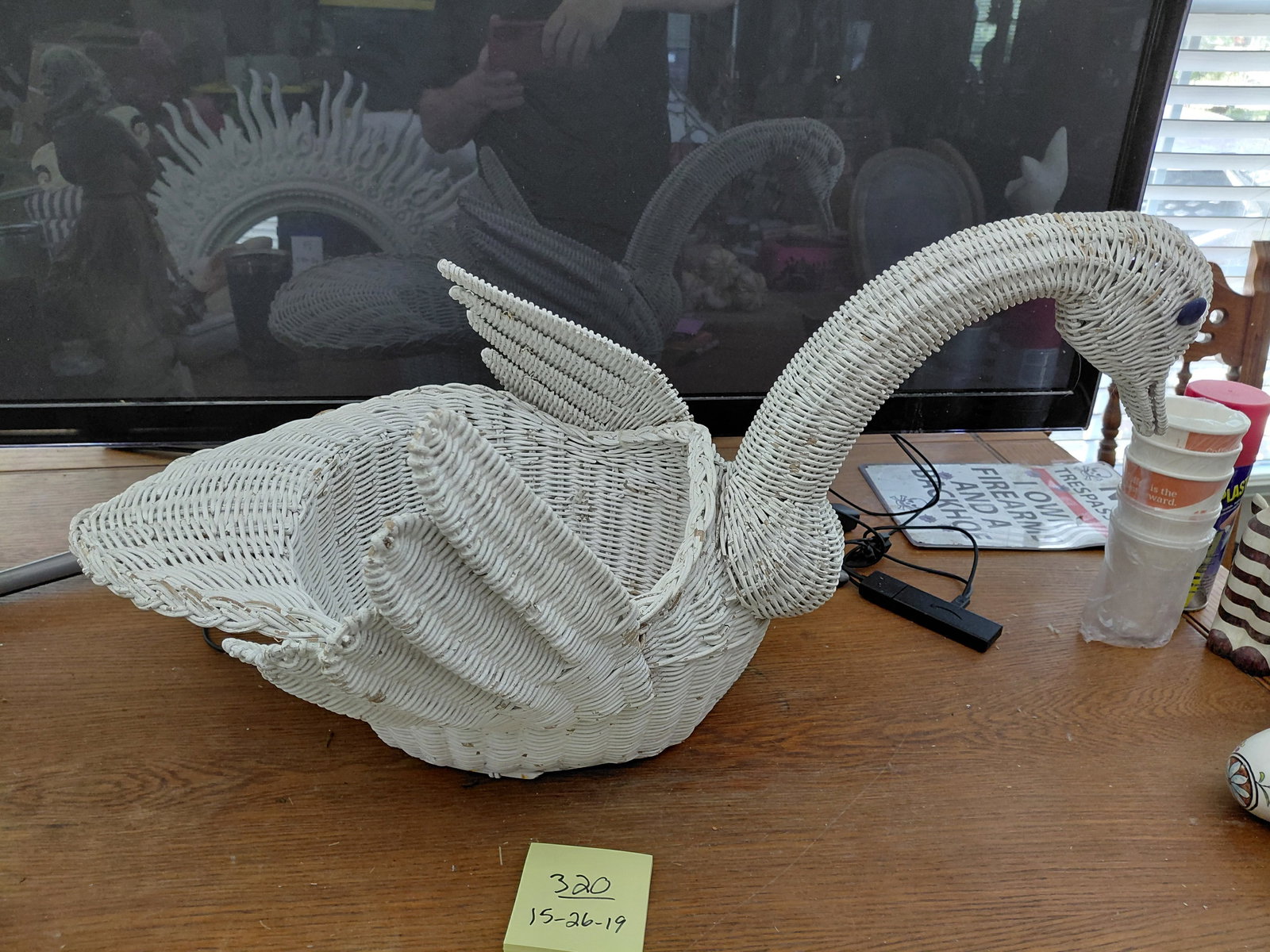 Wicker Swan Planter Basket - 5