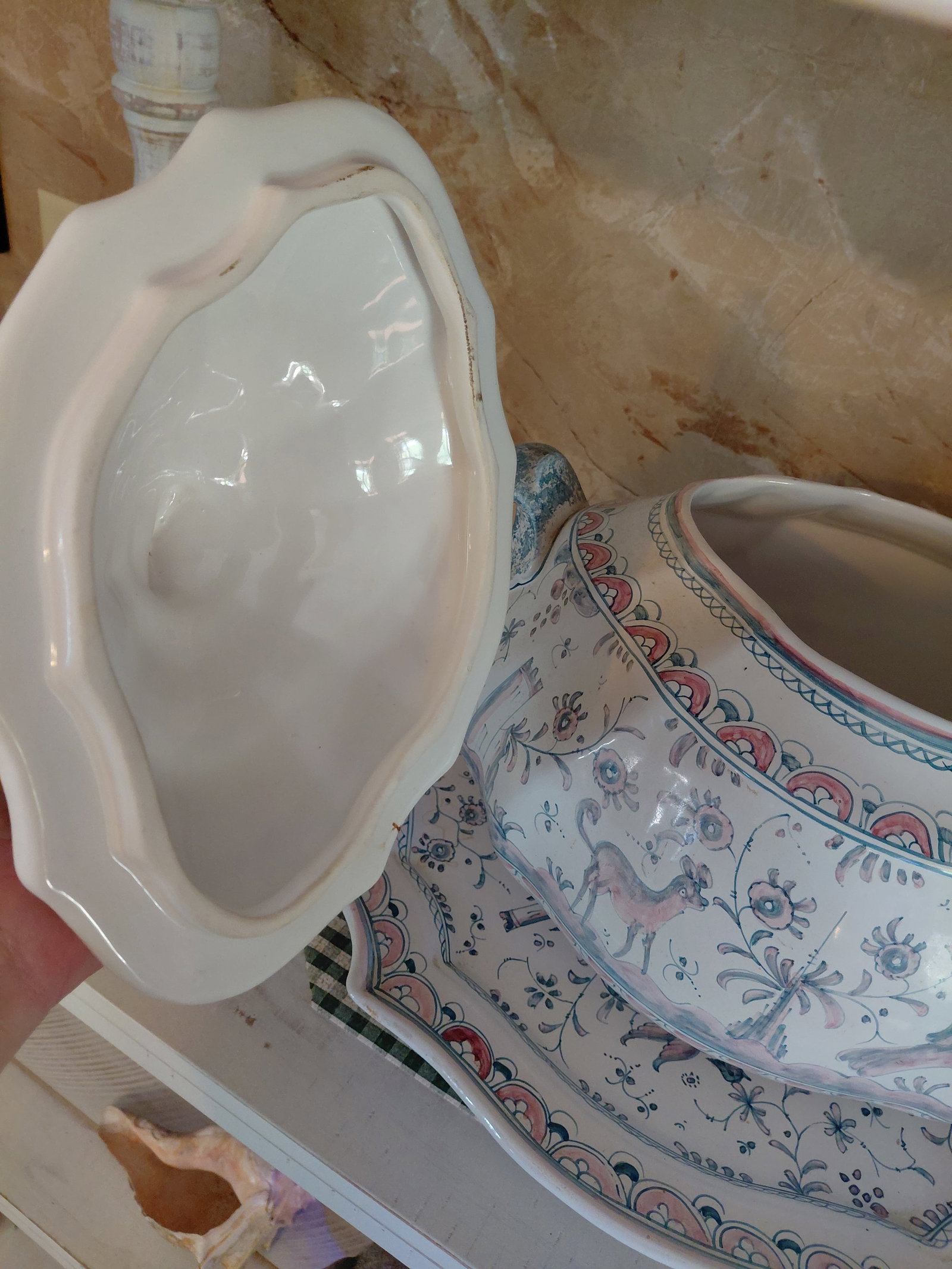 Vintage Portugese Soup Turene and Platter - 4