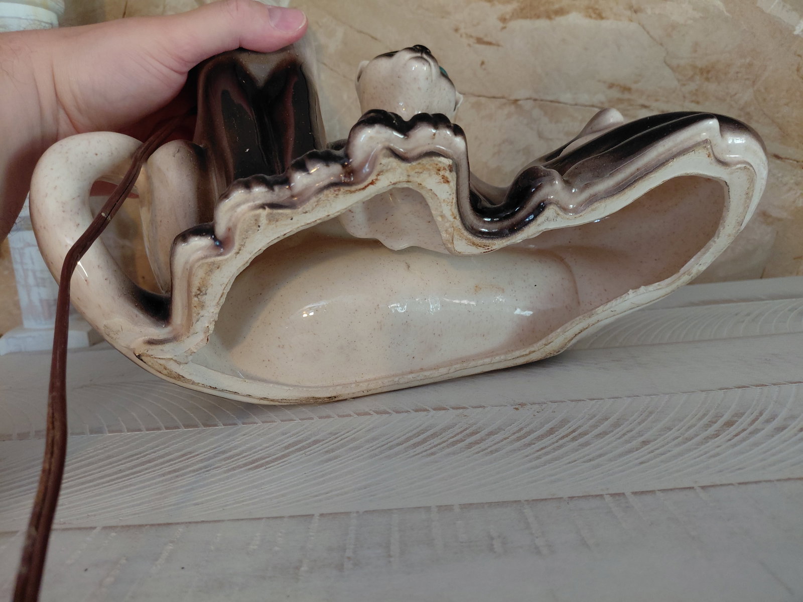 Rare Mid Century Siamese Cats TV Lamp / 1 has missing eye small chips on ears as seen - 10