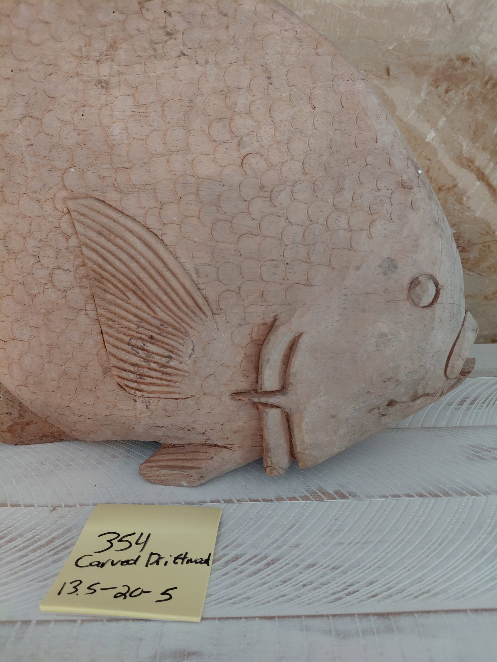Hand Carved Driftwood Fish Statue - 2