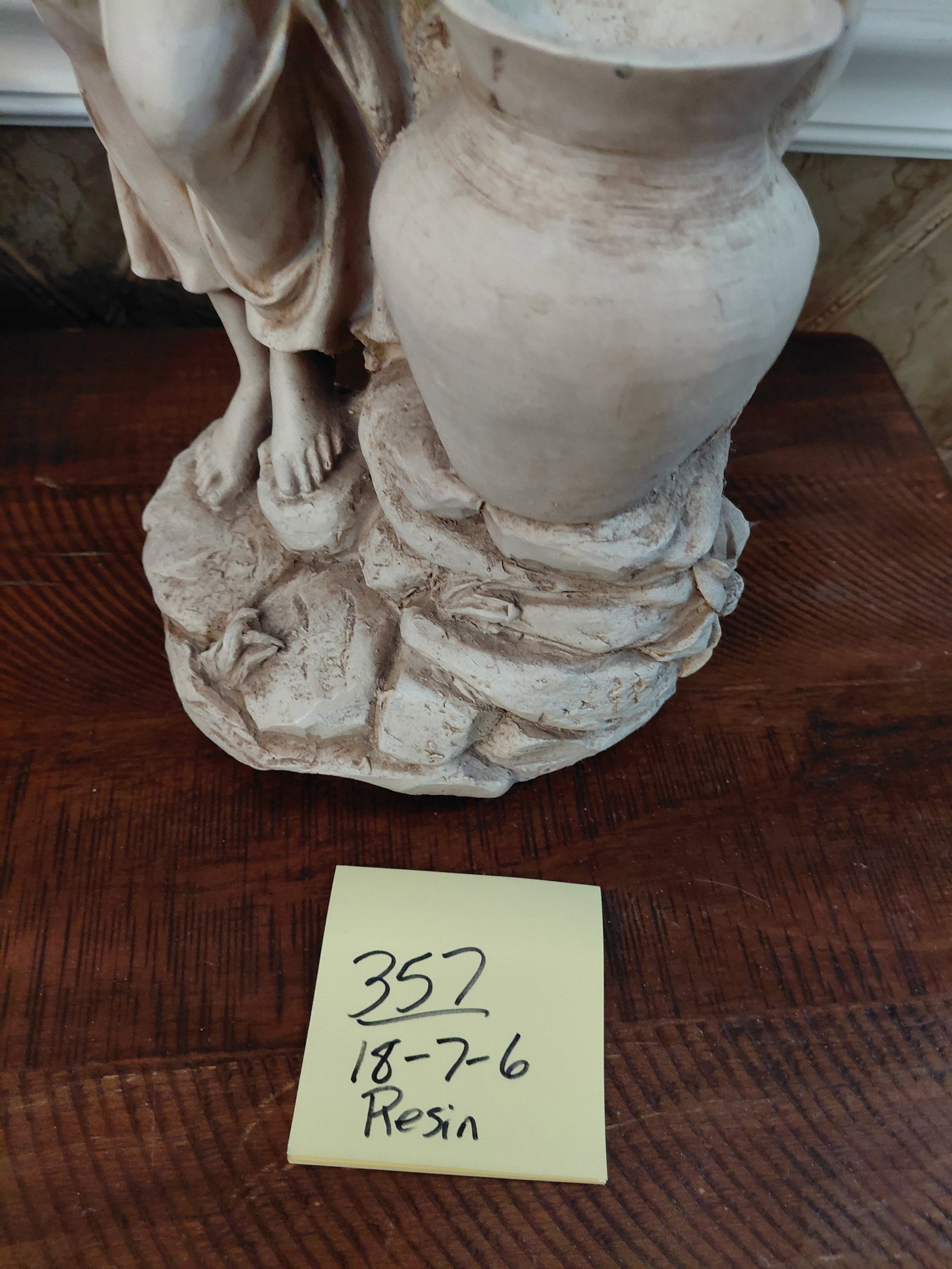 Large Resin Statue Maiden by Well - 2