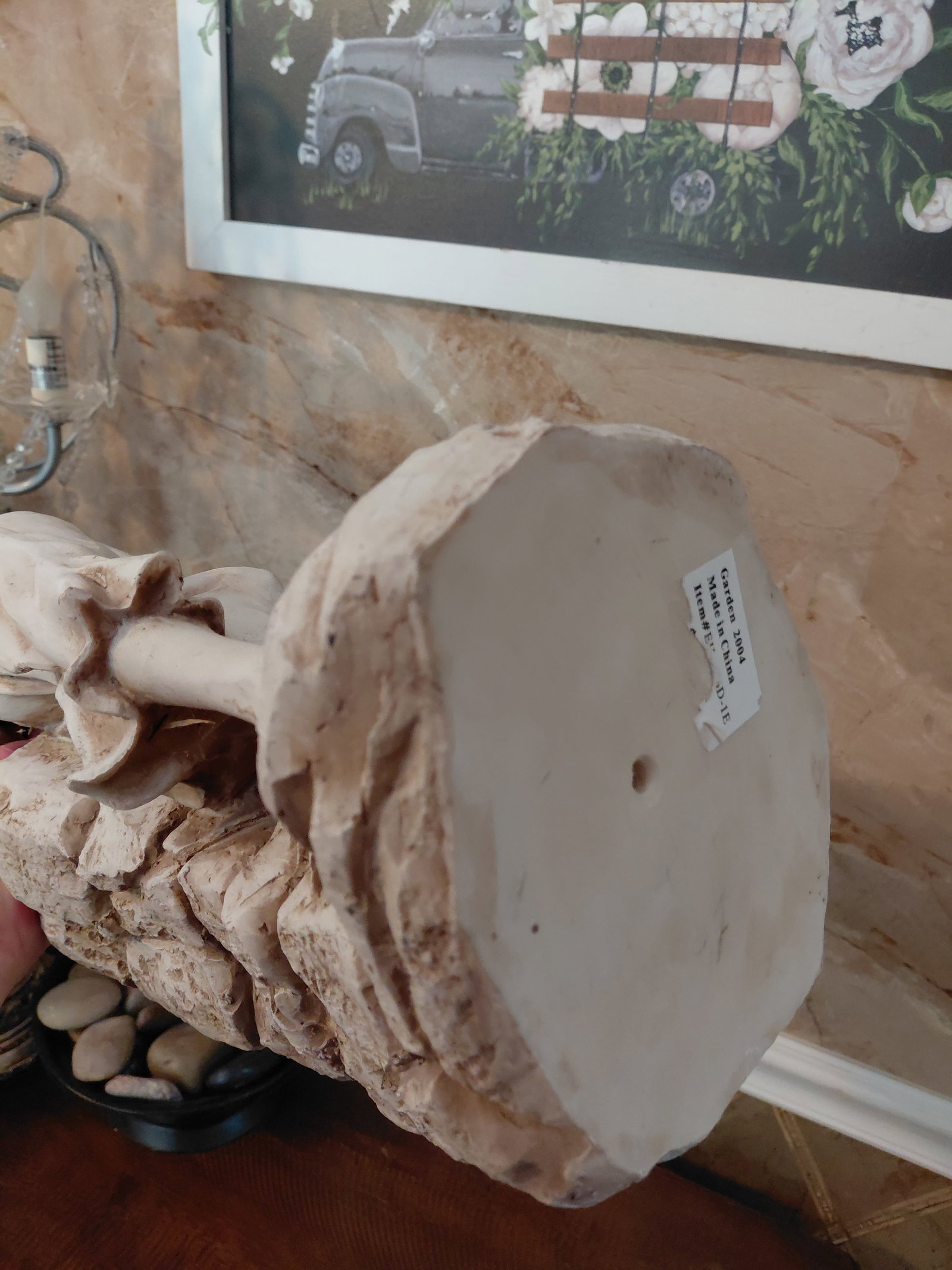 Large Resin Statue Maiden by Well - 5