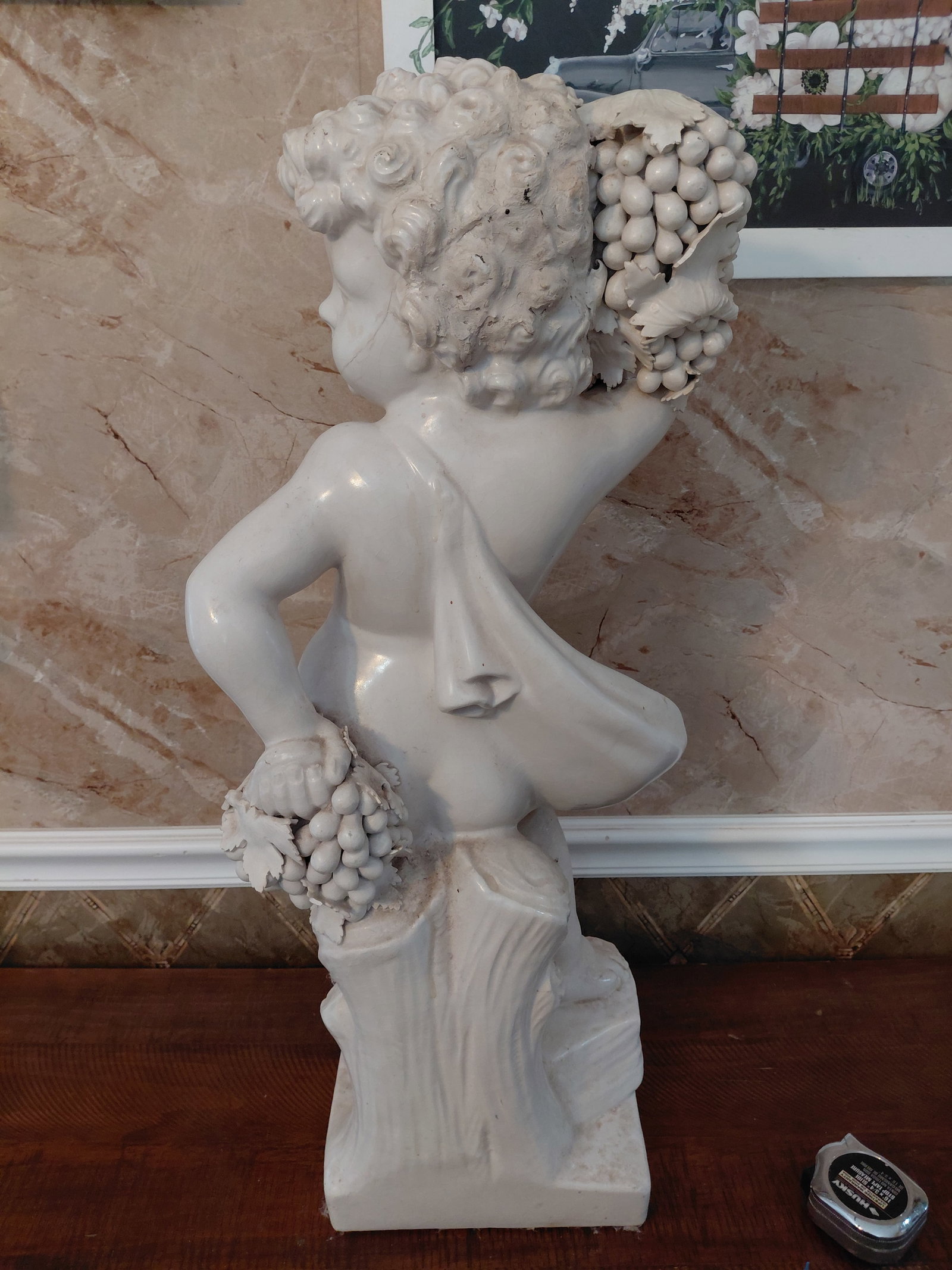 Large Vintage Cherub Statue / Ceramic / as seen - 5