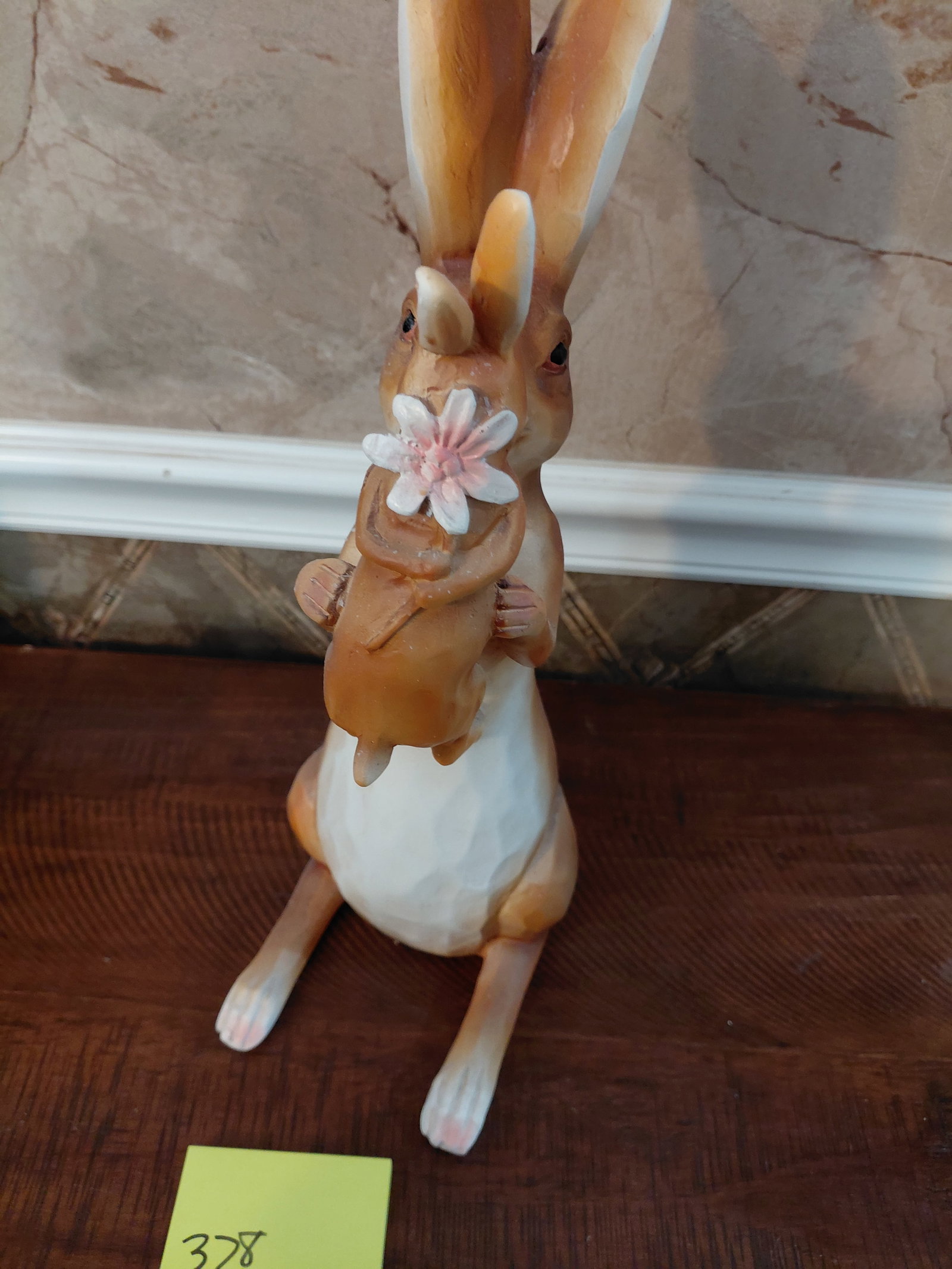 Large Resin Bunny Statue Mom and Baby - 4