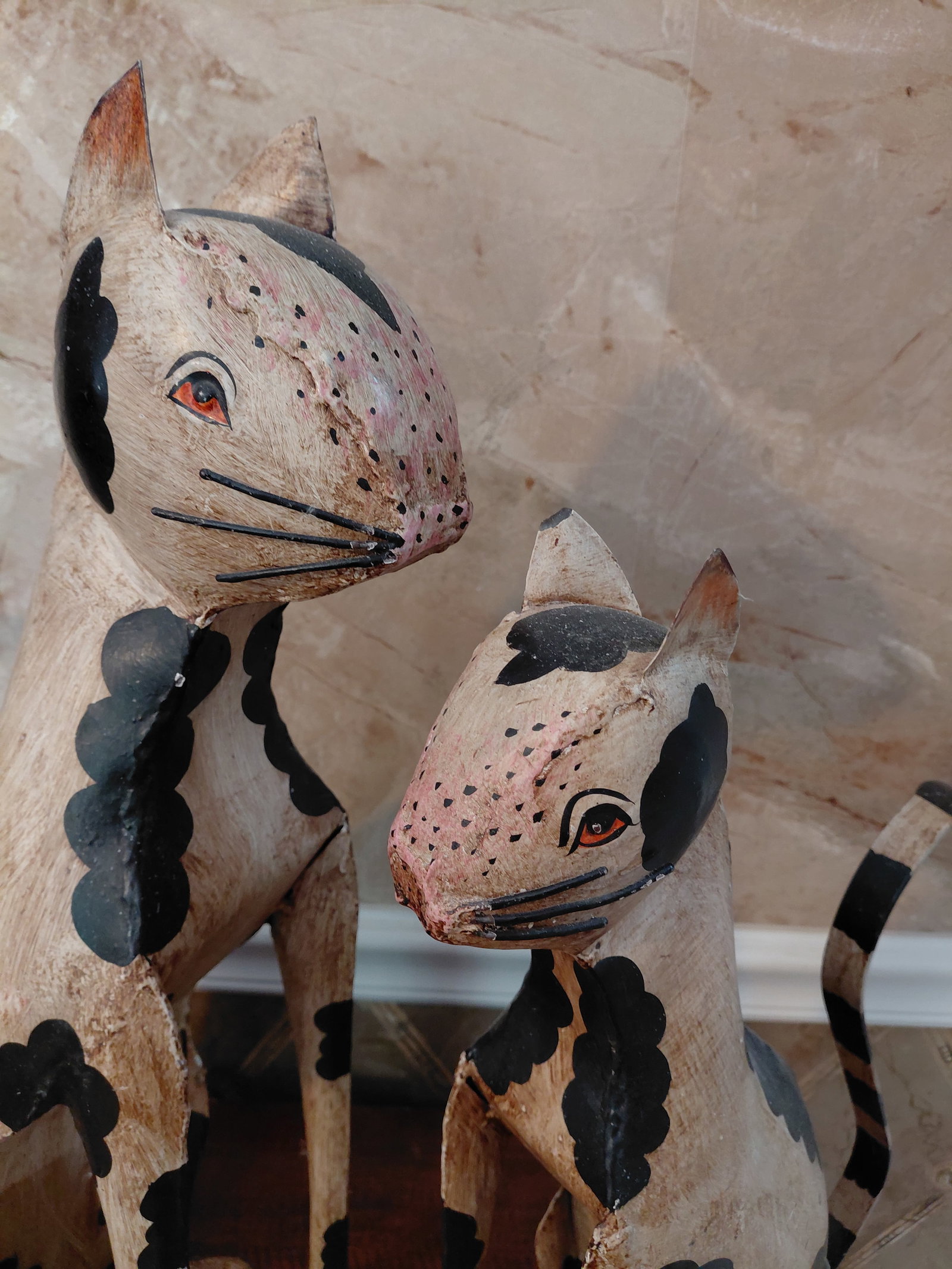 Pair of Large Metal Cat Statues - 3