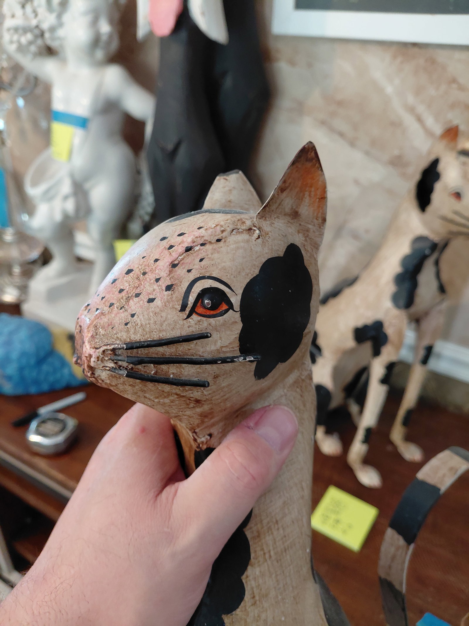 Pair of Large Metal Cat Statues - 6