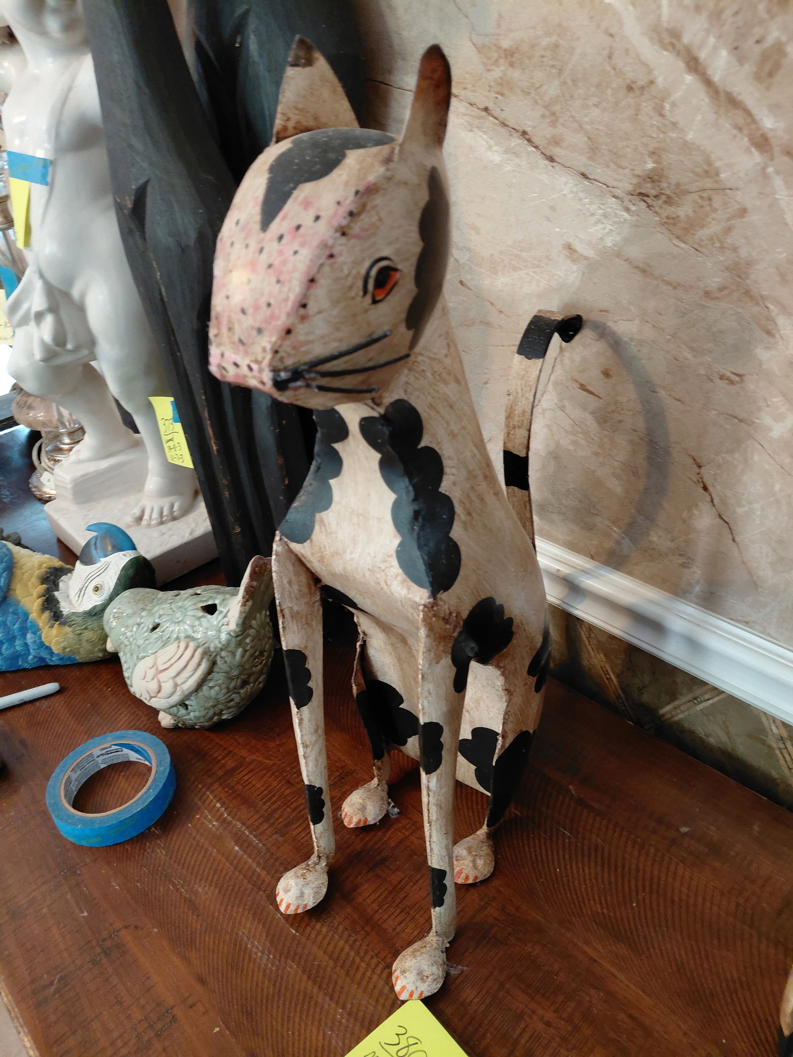 Pair of Large Metal Cat Statues - 7