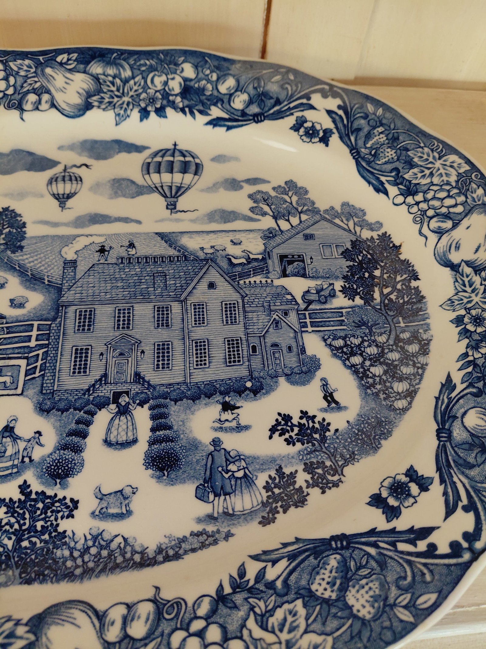 Large Blue Willow Style Platter - 4