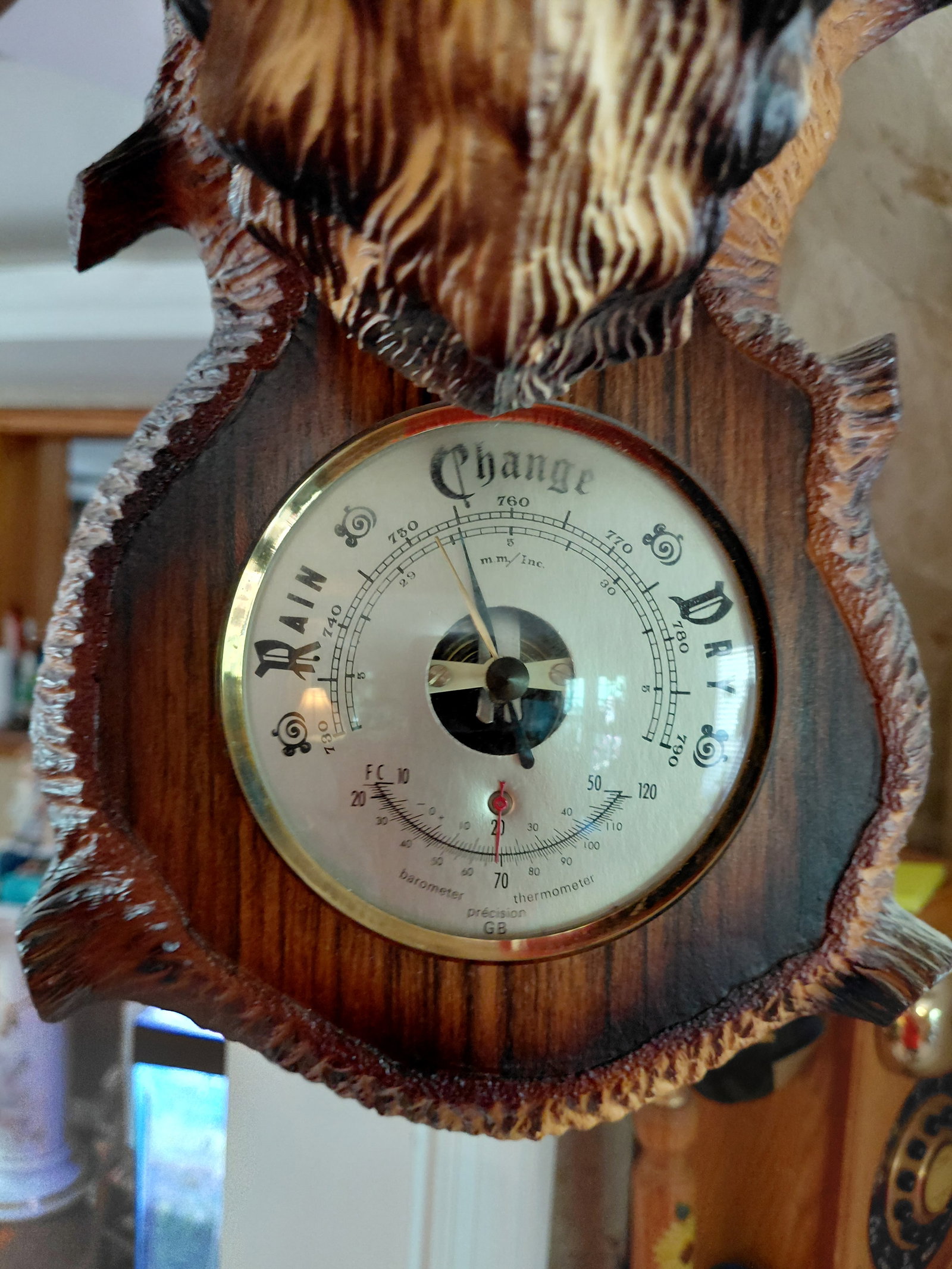 Vintage French Barometer / Rams Head - 3