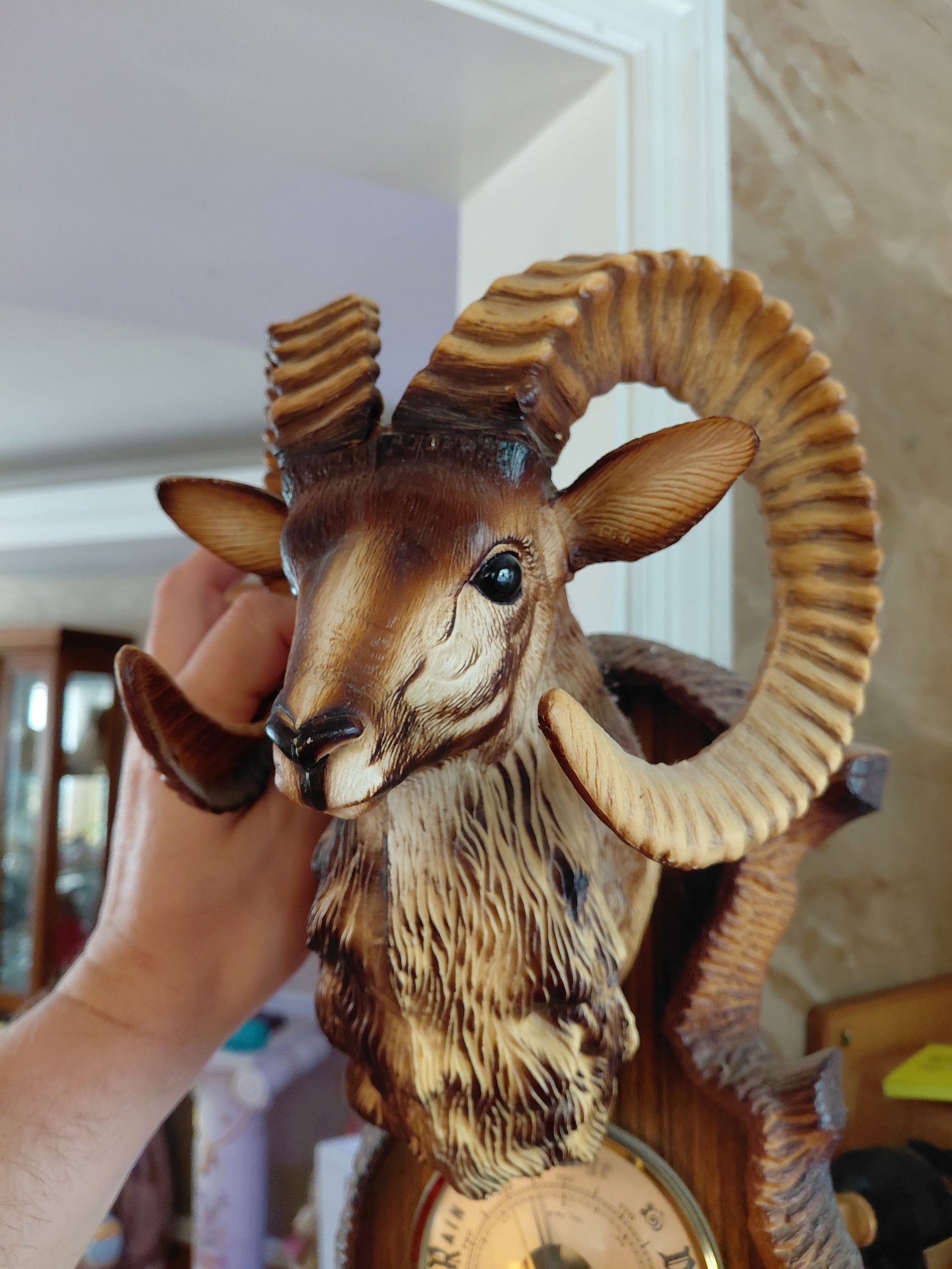 Vintage French Barometer / Rams Head - 4