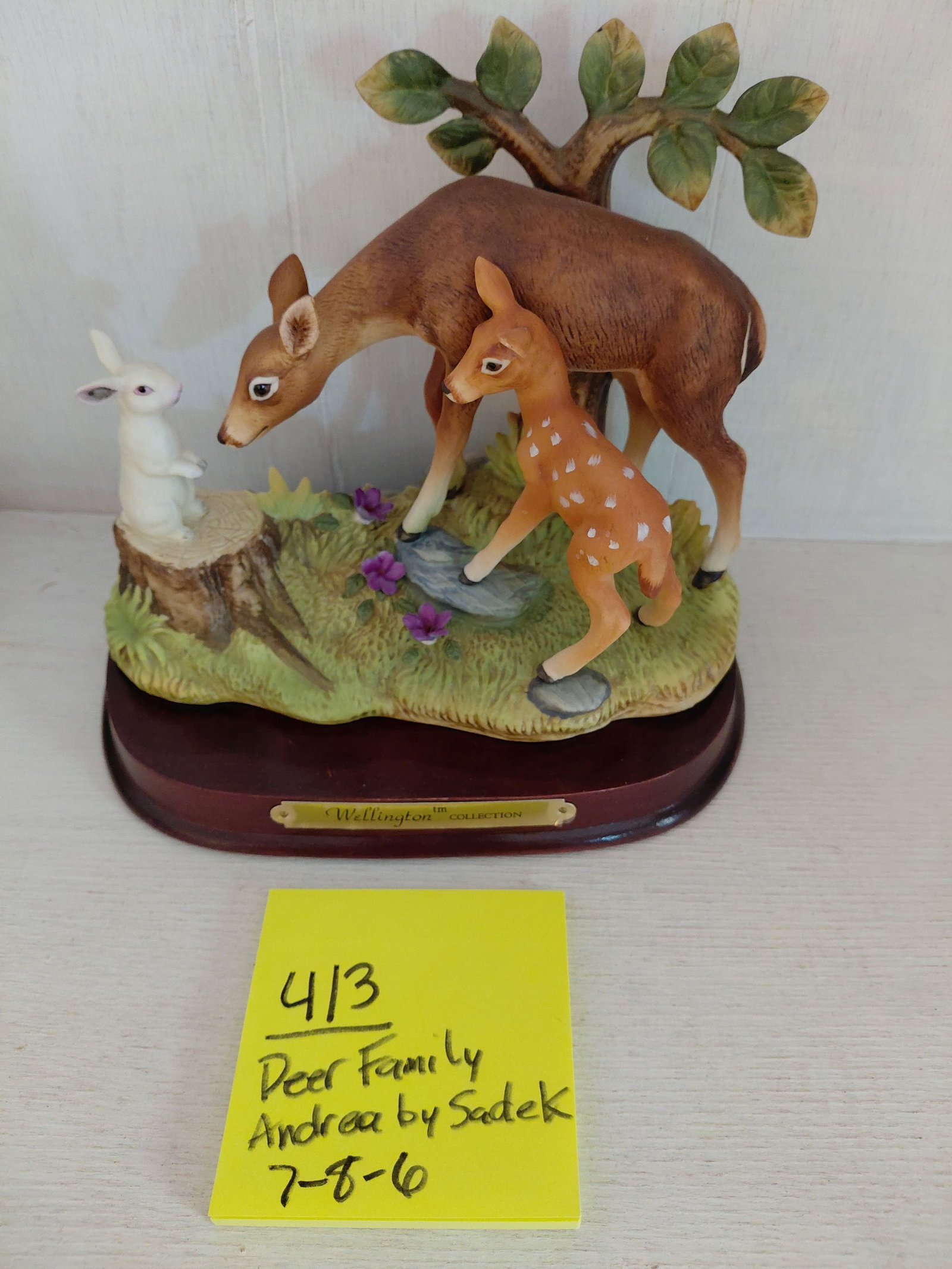 Andrea by Sadek Porcelain Statue / Deer Family - 2