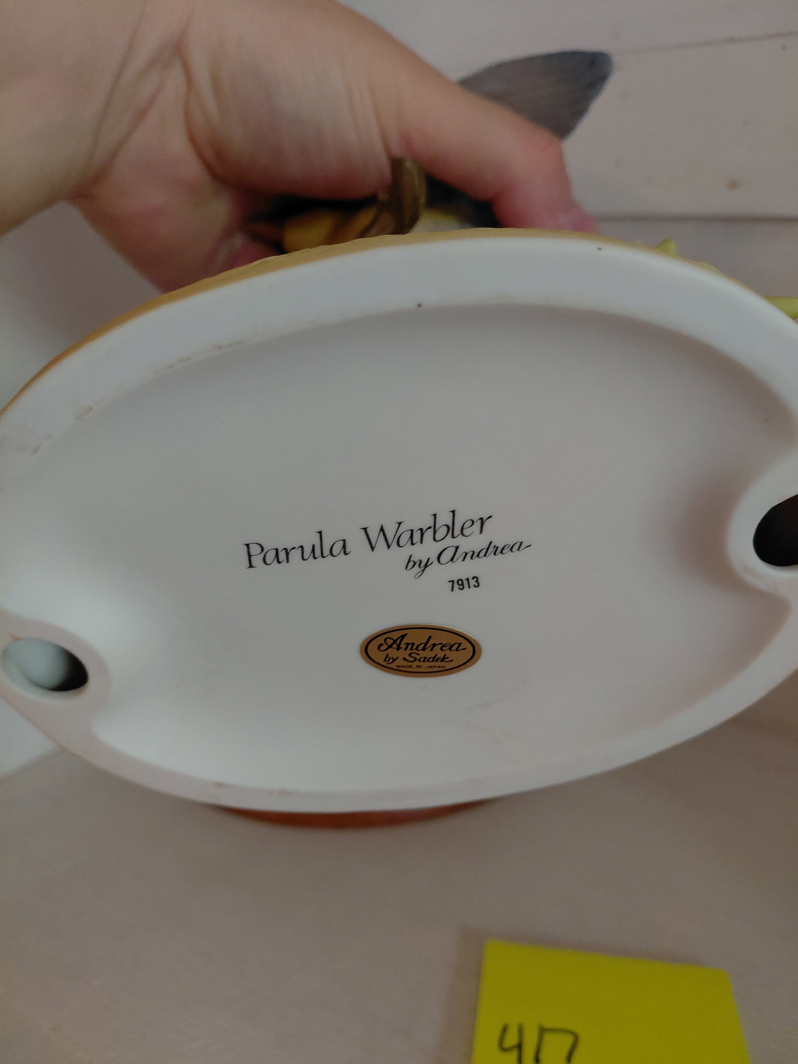 Andrea by Sadek Porcelain Statue / Parula Warbler - 5