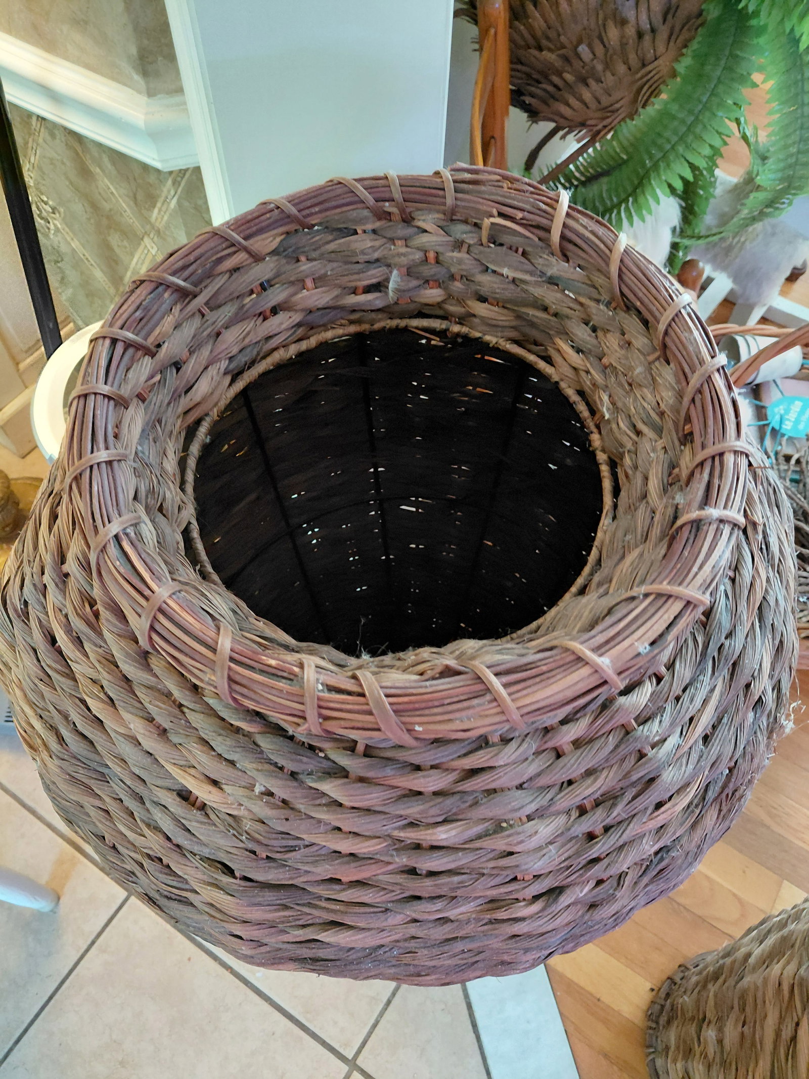 Large Wicker Urn Basket - 3