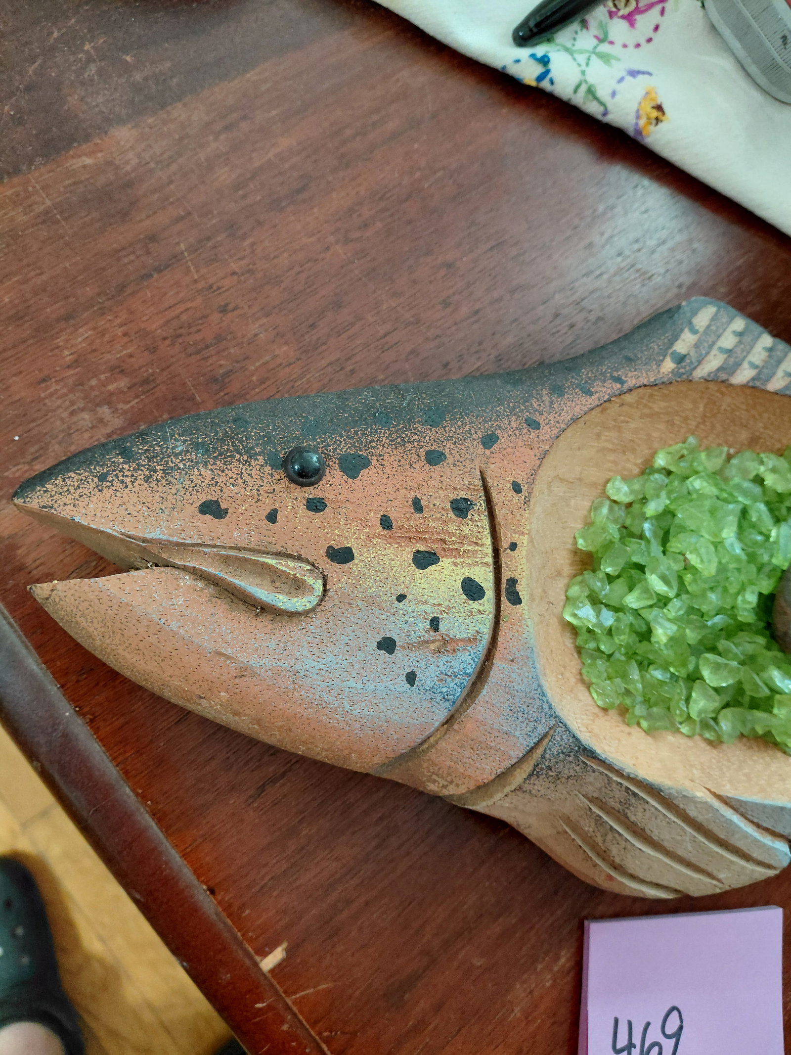 Large Carved Wood Fish Bowl/Platter - 2