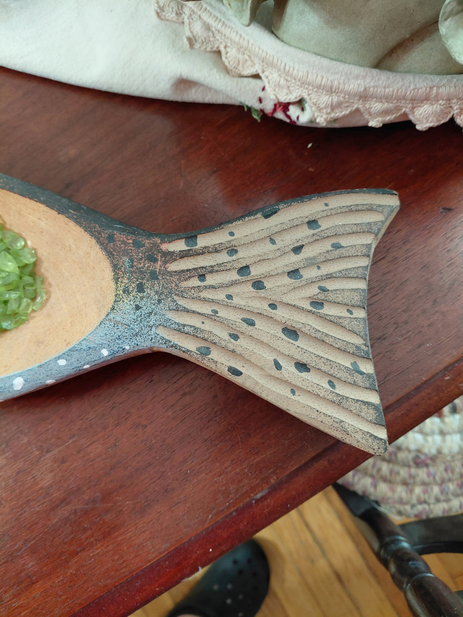 Large Carved Wood Fish Bowl/Platter - 4