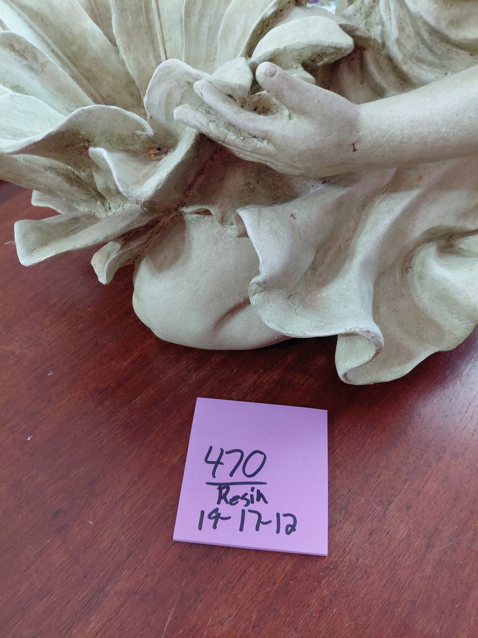 Large Resin Statue Girl with Flower - 2