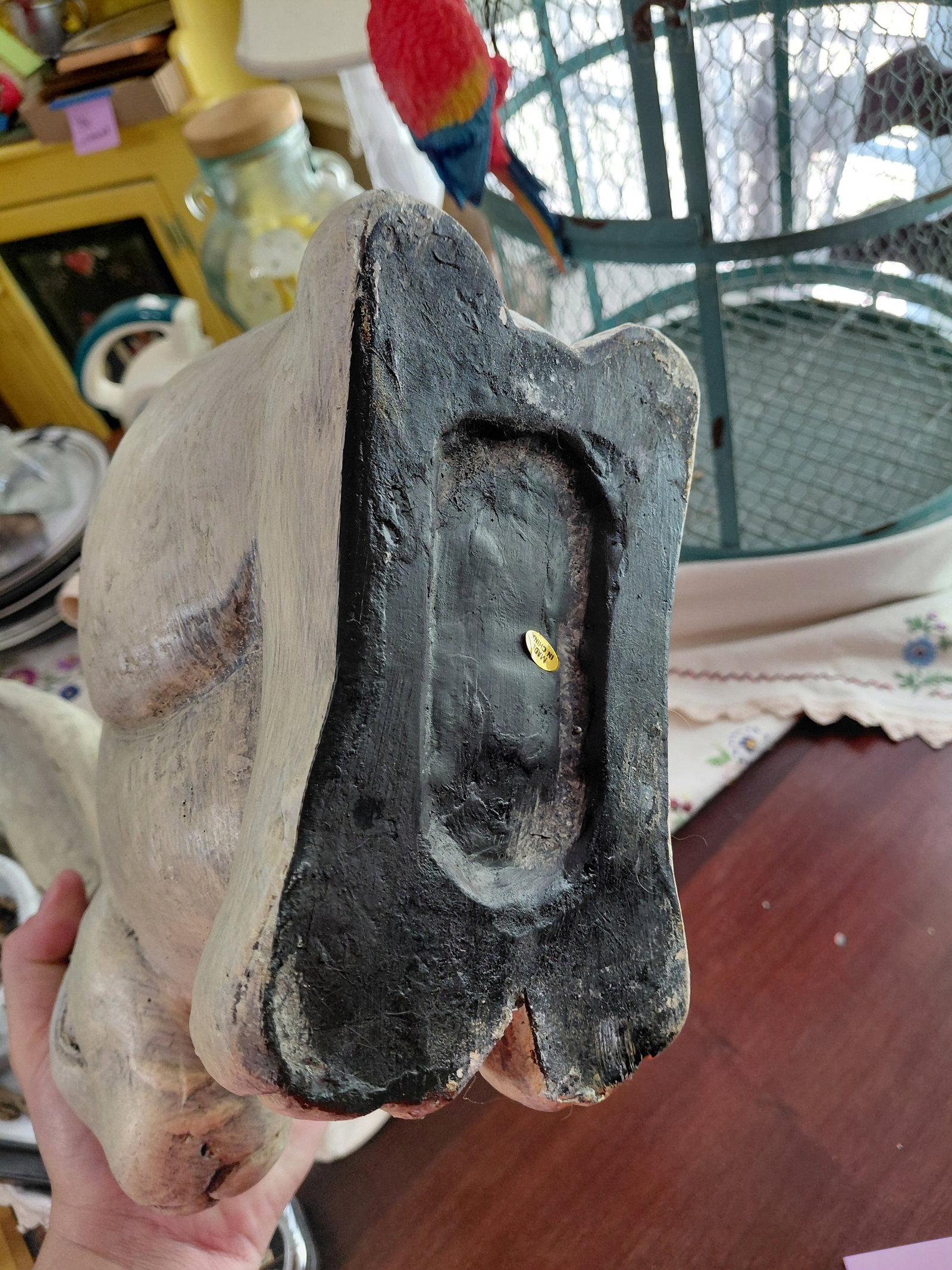 Large Ceramic Long Earred Rabbit Statue - 7