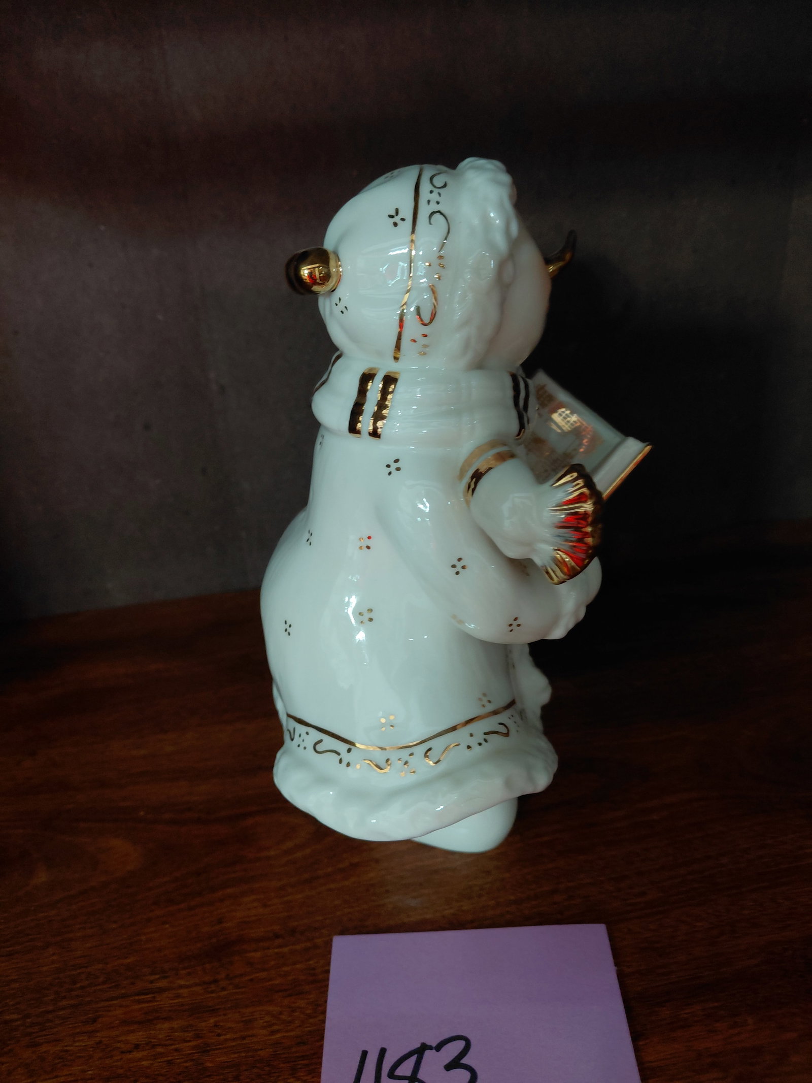 Large Porcelain Singing Snow Woman Statue - 4