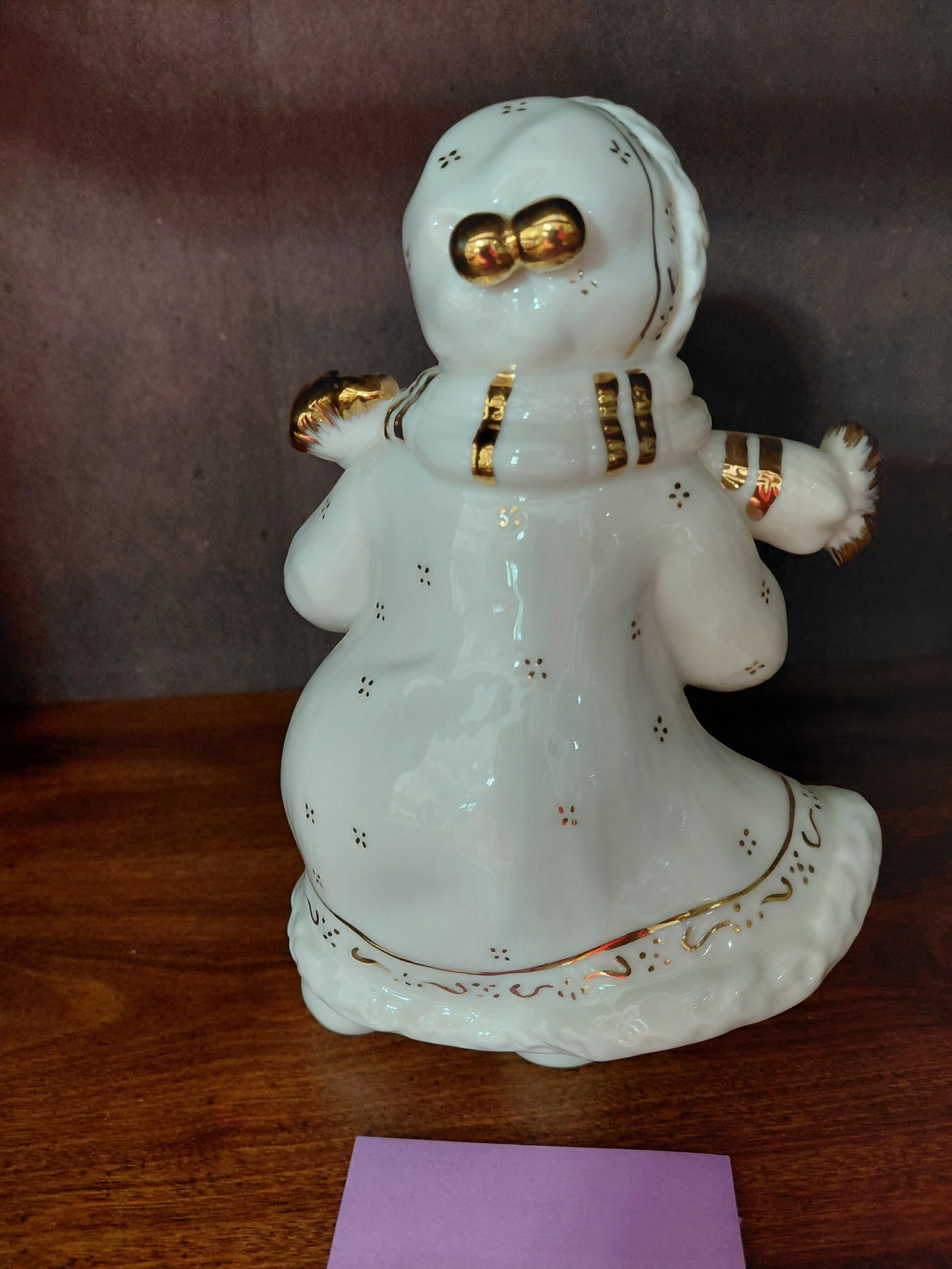 Large Porcelain Singing Snow Woman Statue - 5