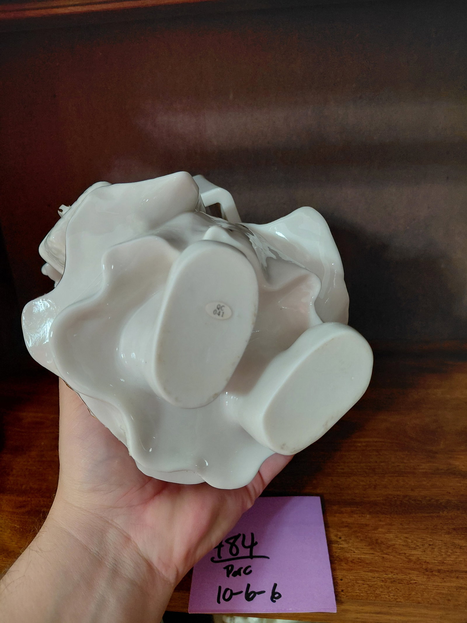 Large Porcelain Singing Snow Woman Statue - 6