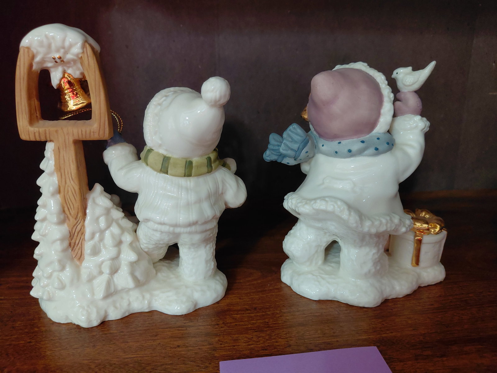 Large Porcelain Pair of Snowman & Woman Statues - 5