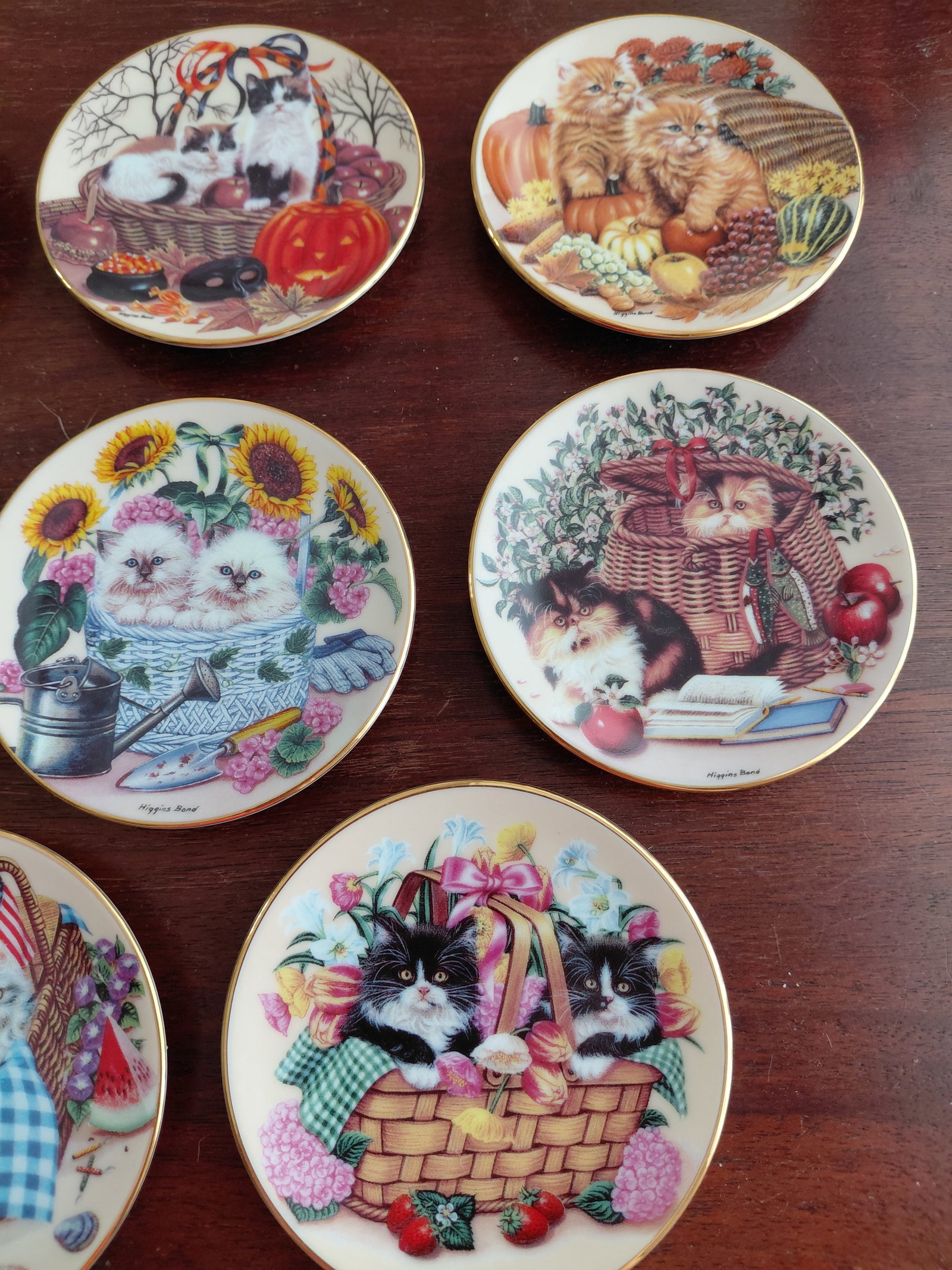 Lot of Bradford Exchange Kalender Kitties Plates - 4